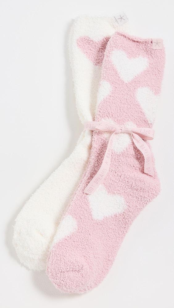 Barefoot Dreams CozyChic Heart Print Socks Set | Shopbop Product Image