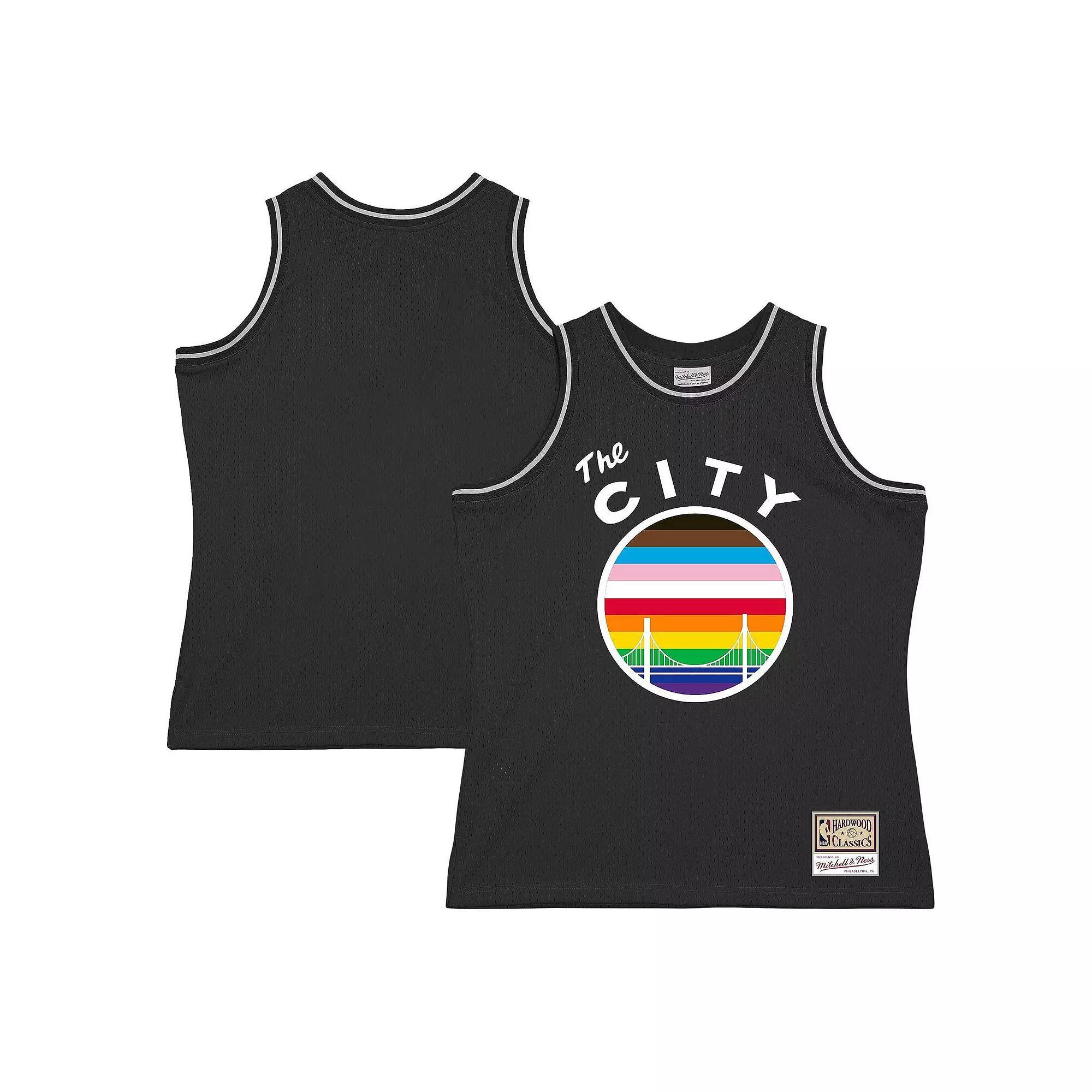 Men's Mitchell & Ness Black Golden State Warriors Hardwood Classic Pride Jersey,  Product Image