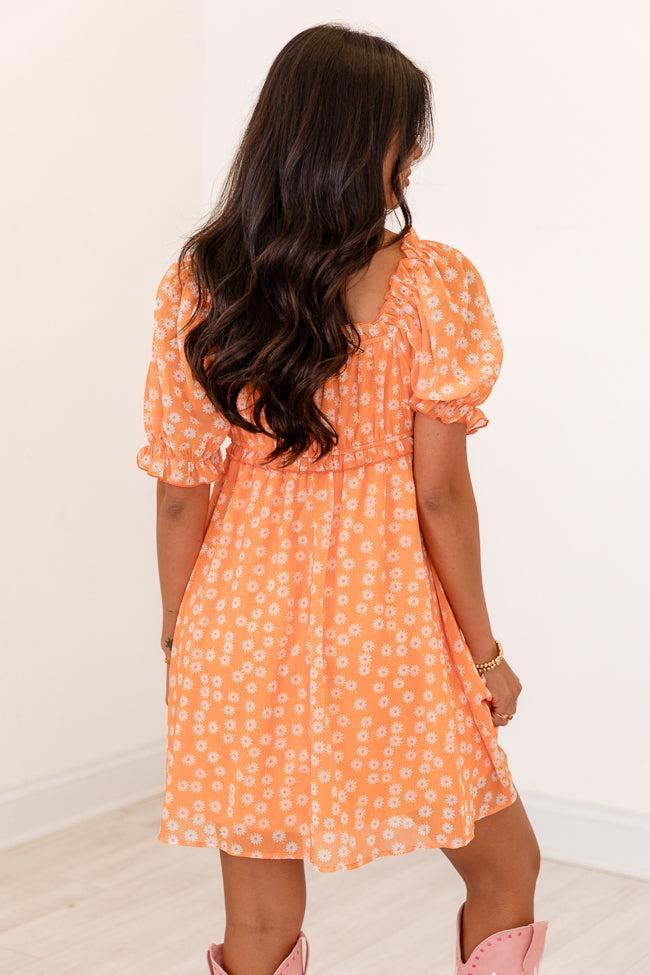 Golden Hour Gulf Orange Floral Dress FINAL SALE Product Image