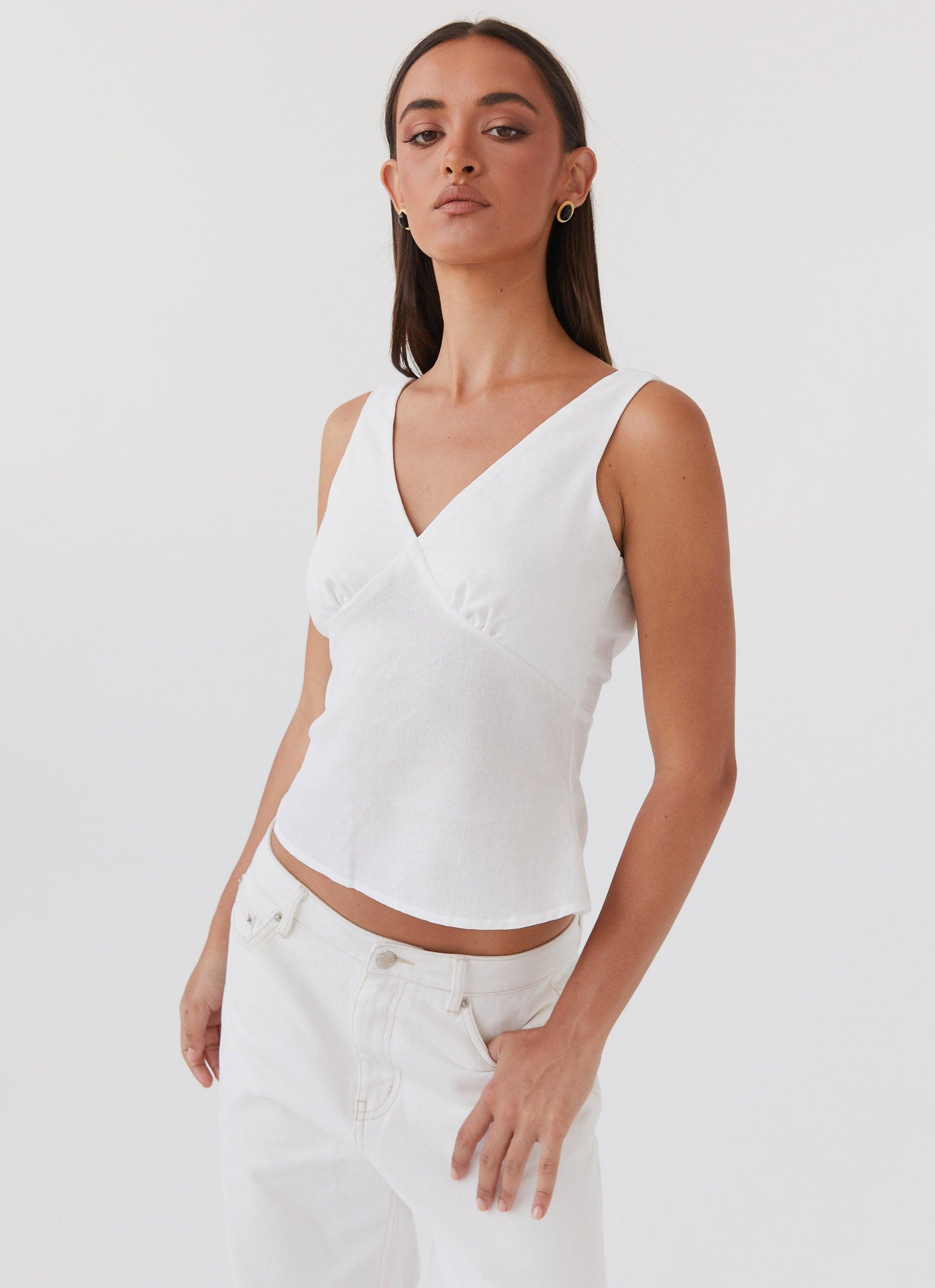 Nori Linen Top - White Product Image