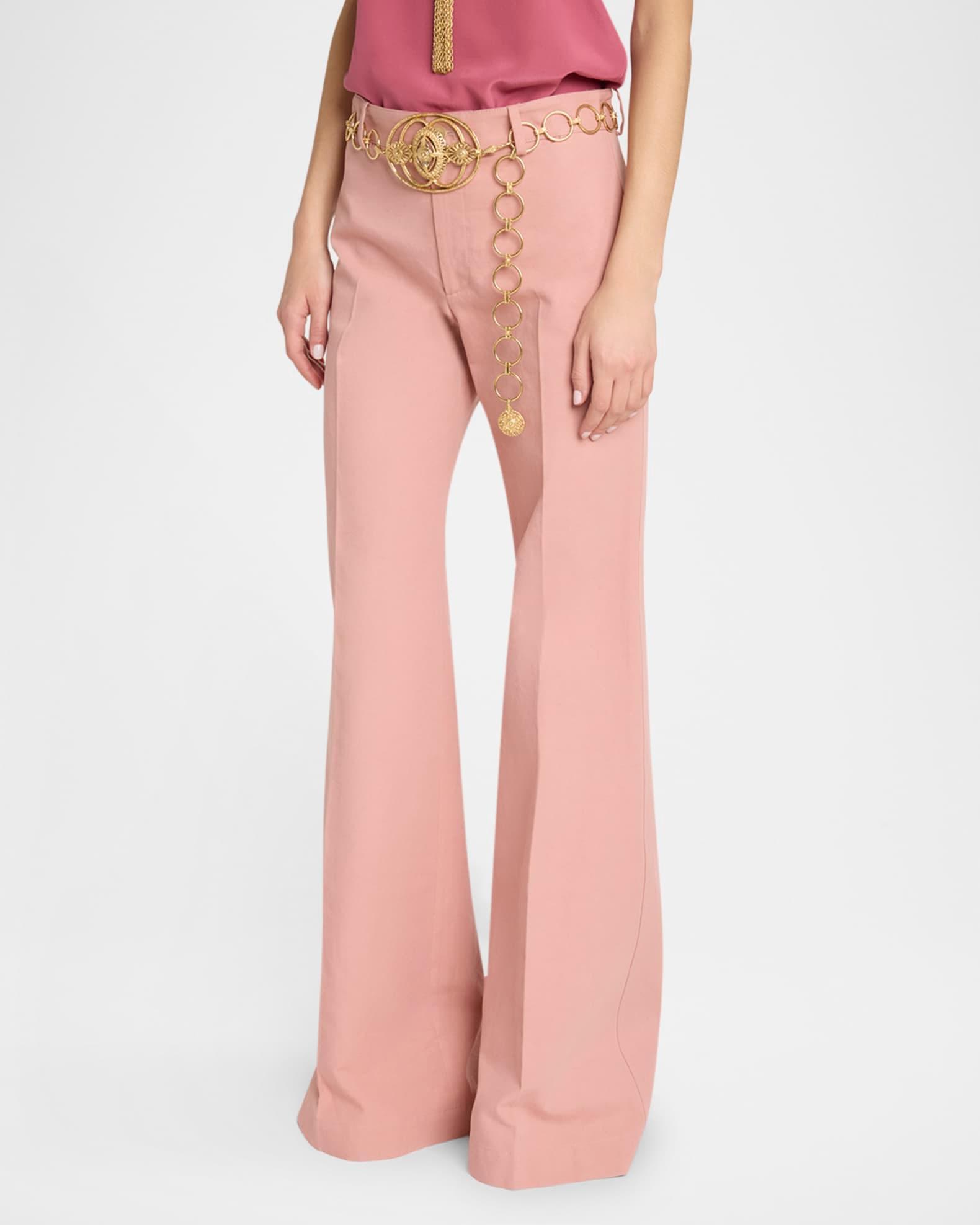 Cotton Canvas Flare Pants Product Image