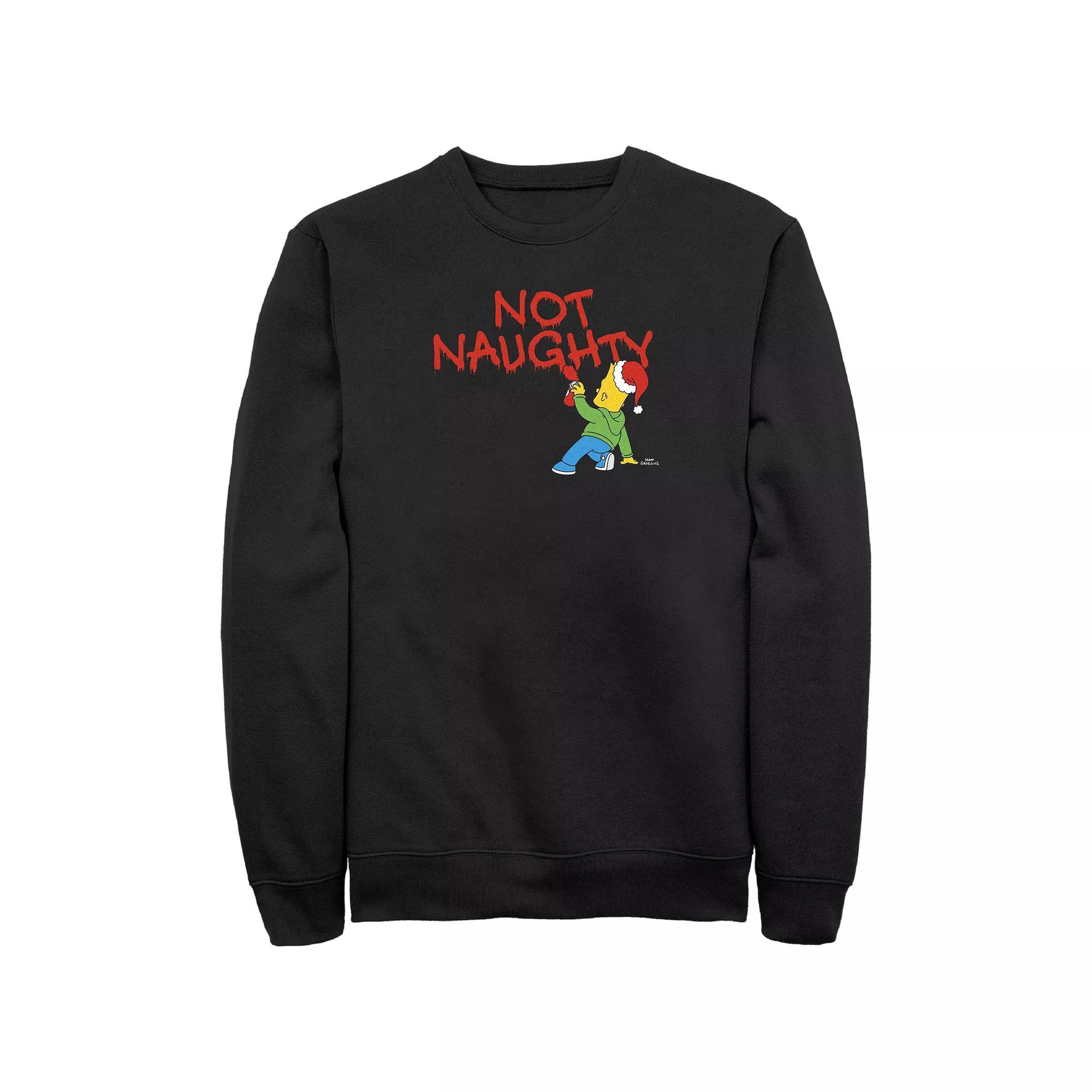 Big & Tall The Simpsons Bart Not Naughty Graffiti Graphic Fleece, Men's, Size: XL Tall, Black Product Image