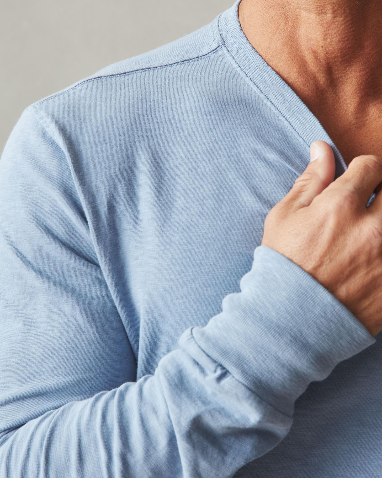 Men's Premium Slub Crew Long Sleeve Tee - Beach Horizon Male Product Image