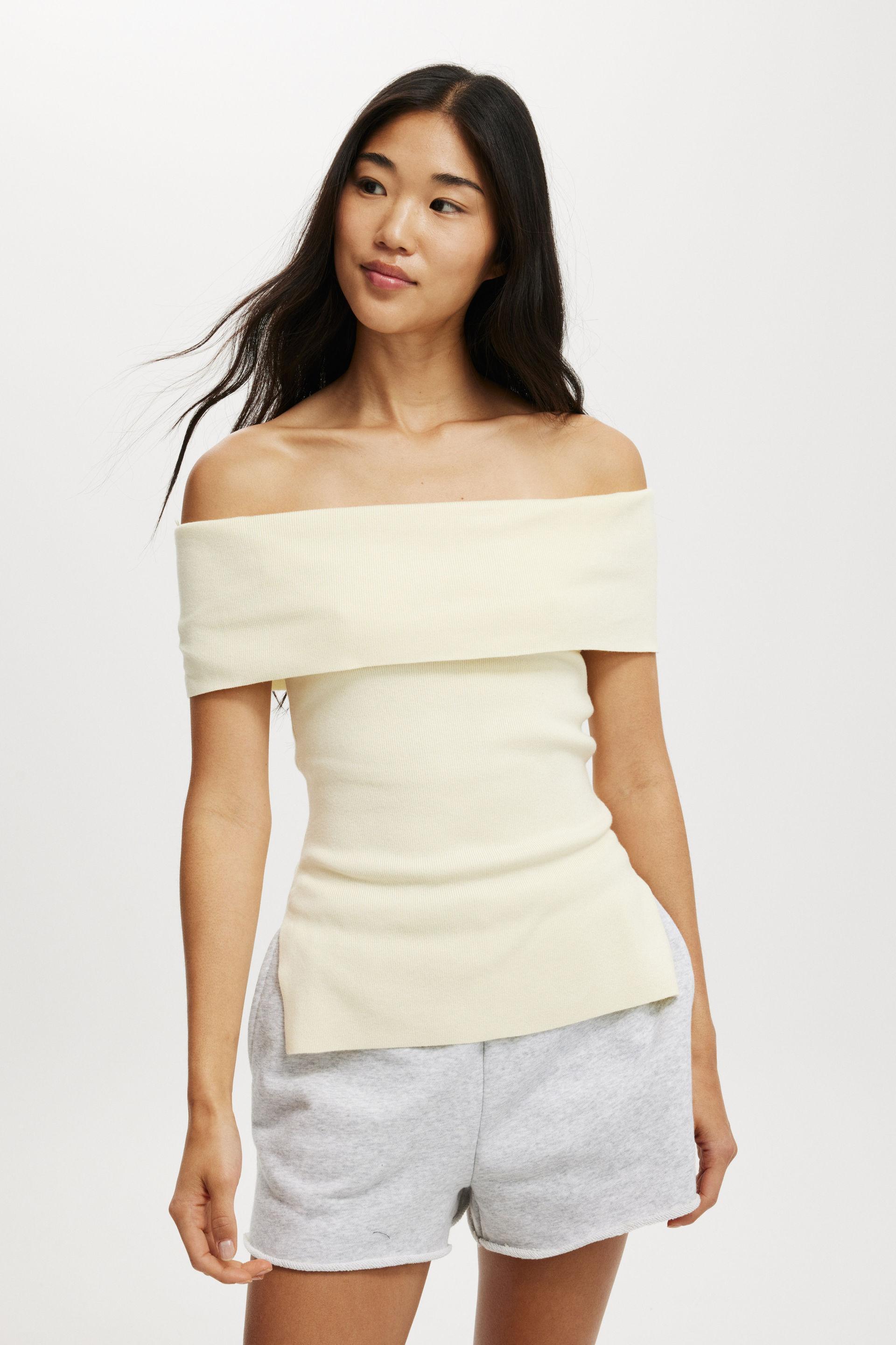 Rita Rib Side Split Off Shoulder Product Image