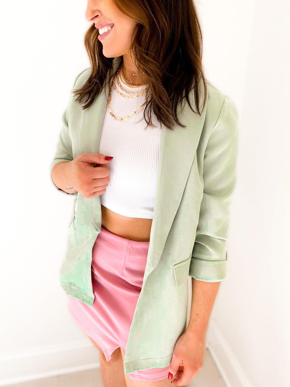 The Lydia Loose Fit Blazer Blouse Product Image