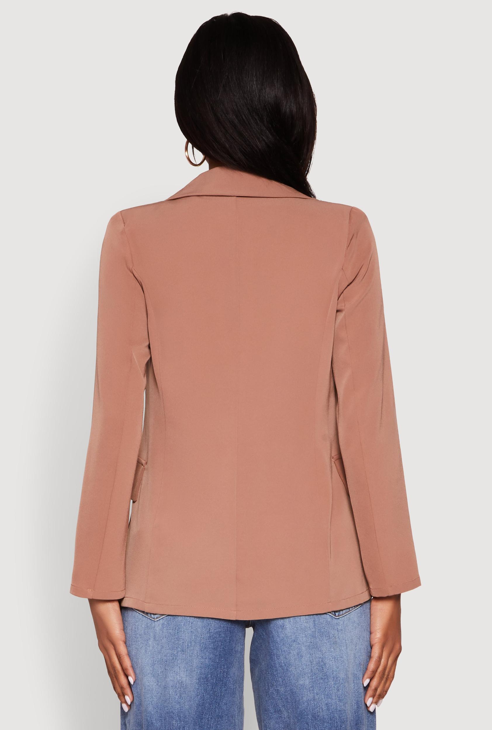 Padded Shoulder One Button Blazer Female Product Image