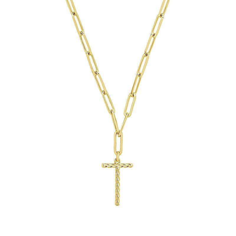 MC Collective Braided Initial Pendant Necklace, Womens Gold Tone X Product Image