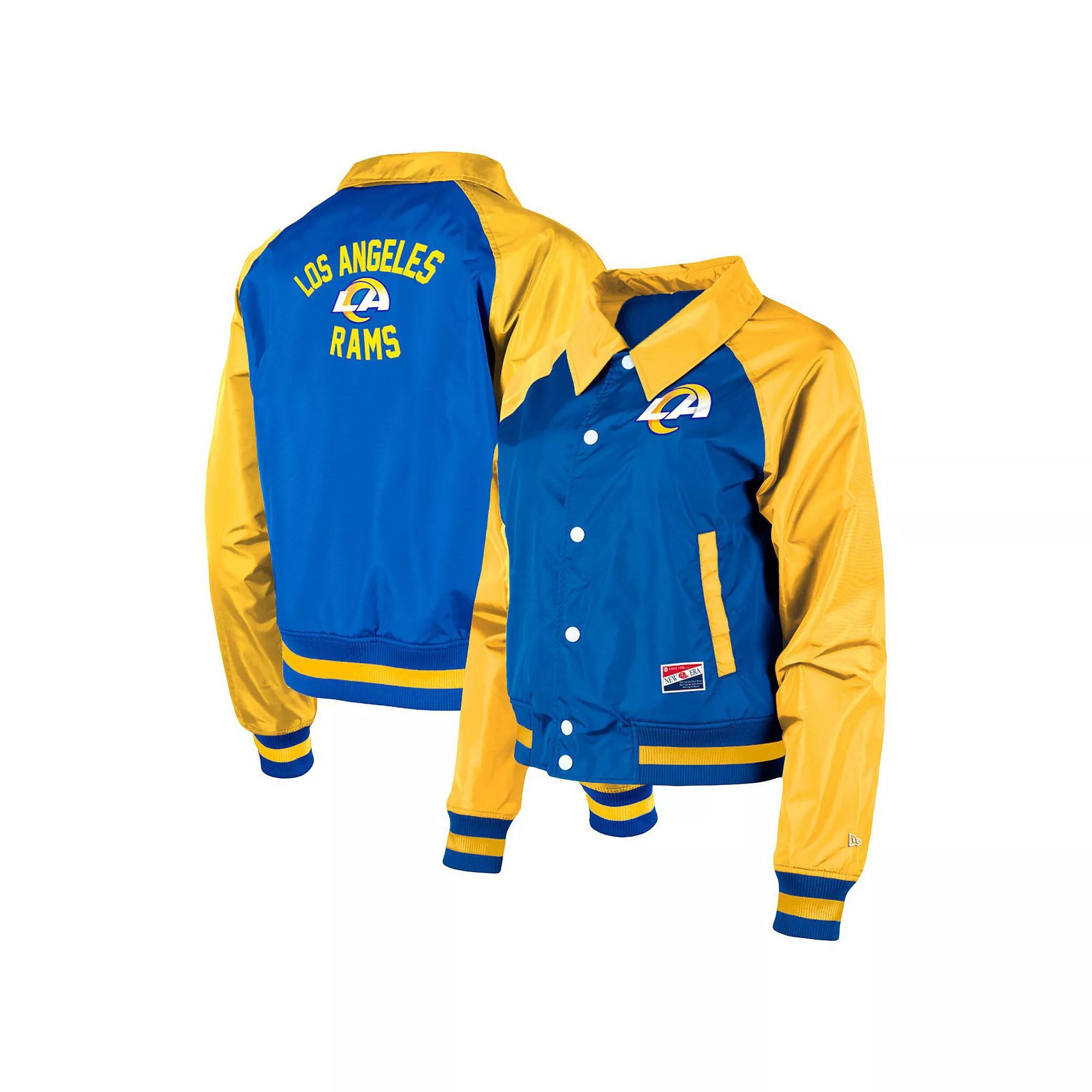 Women's New Era Royal Los Angeles Rams Coaches Raglan Full-Snap Jacket, Size: Medium, Blue Product Image