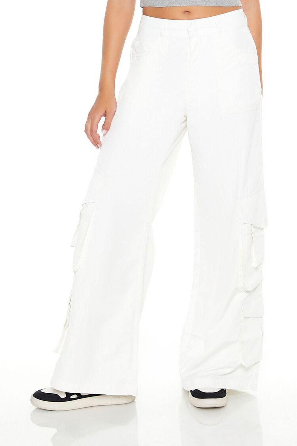 High-Rise Wide-Leg Cargo Pants | Forever 21 Product Image