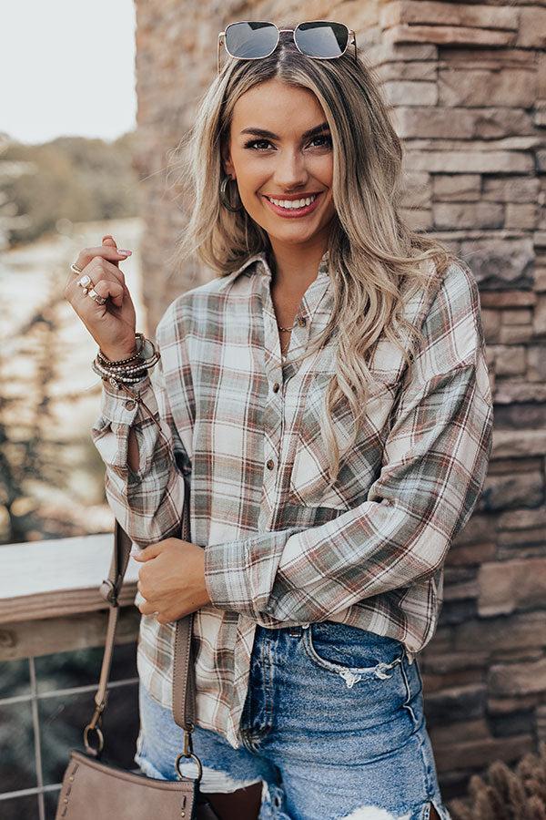 Destined For Denver Plaid Top Product Image