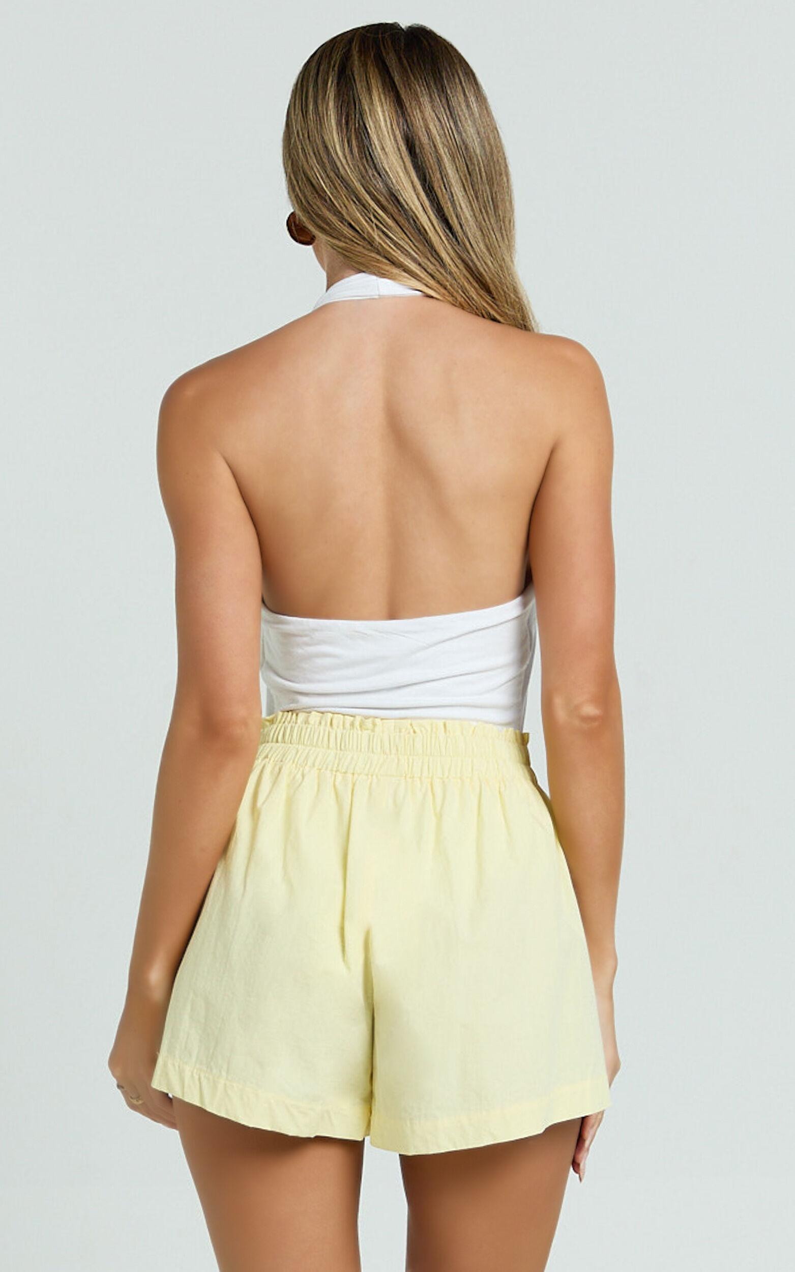Terah Shorts - High Waisted Shorts in Butter Yellow Product Image