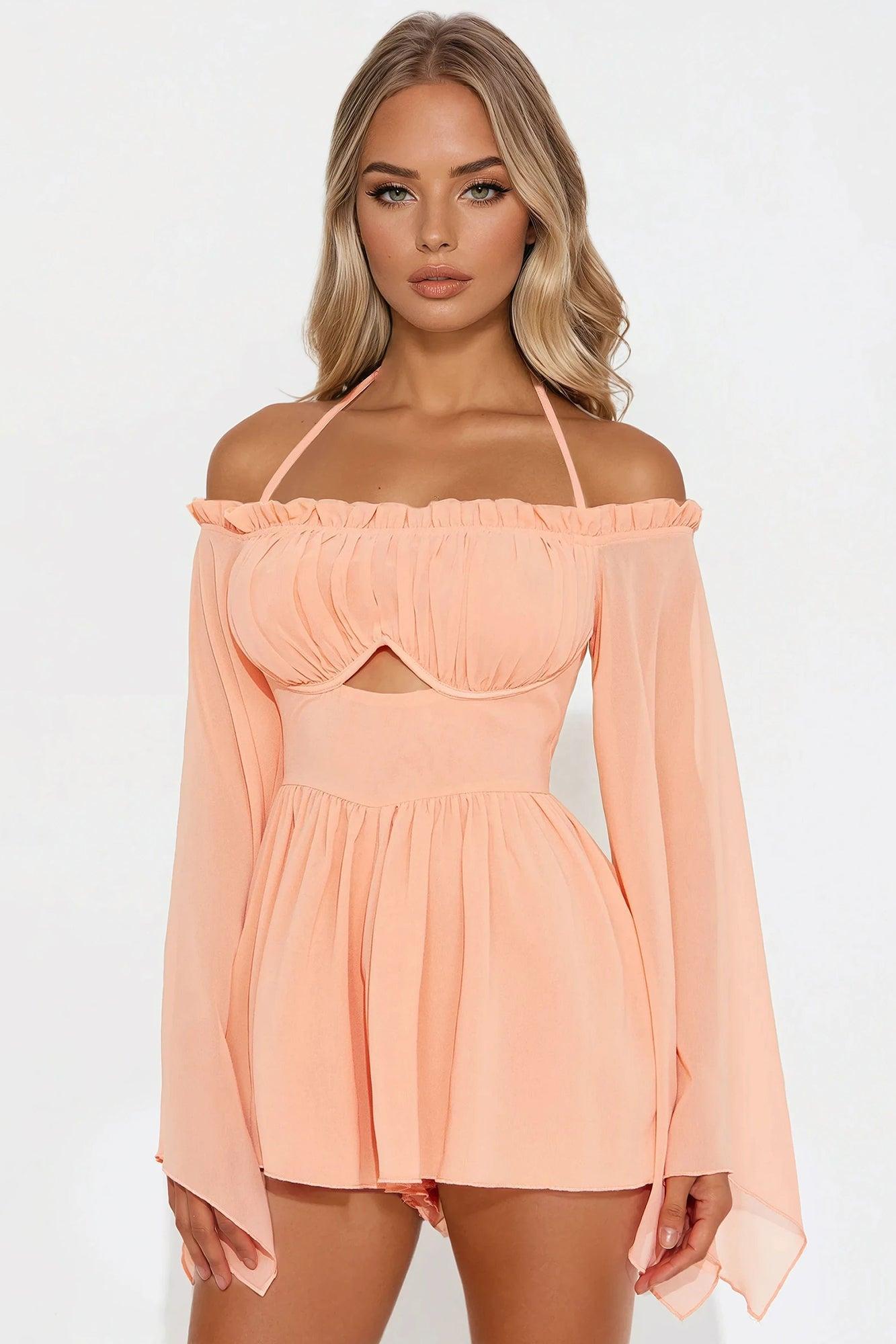Dreaming Of Sunny Days Romper - Coral Product Image