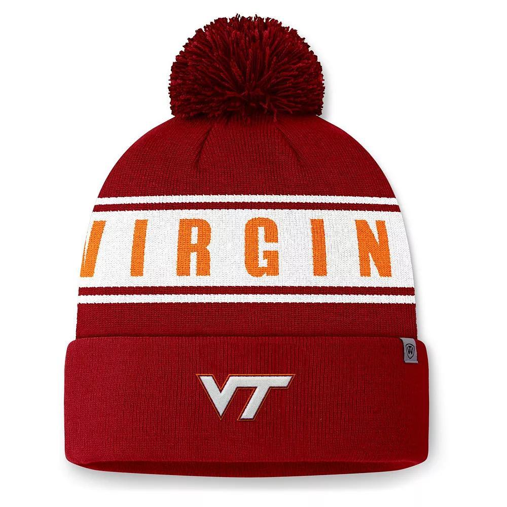 Mens Top of the World Maroon Virginia Tech Hokies Slash Cuffed Knit Hat with Pom Product Image