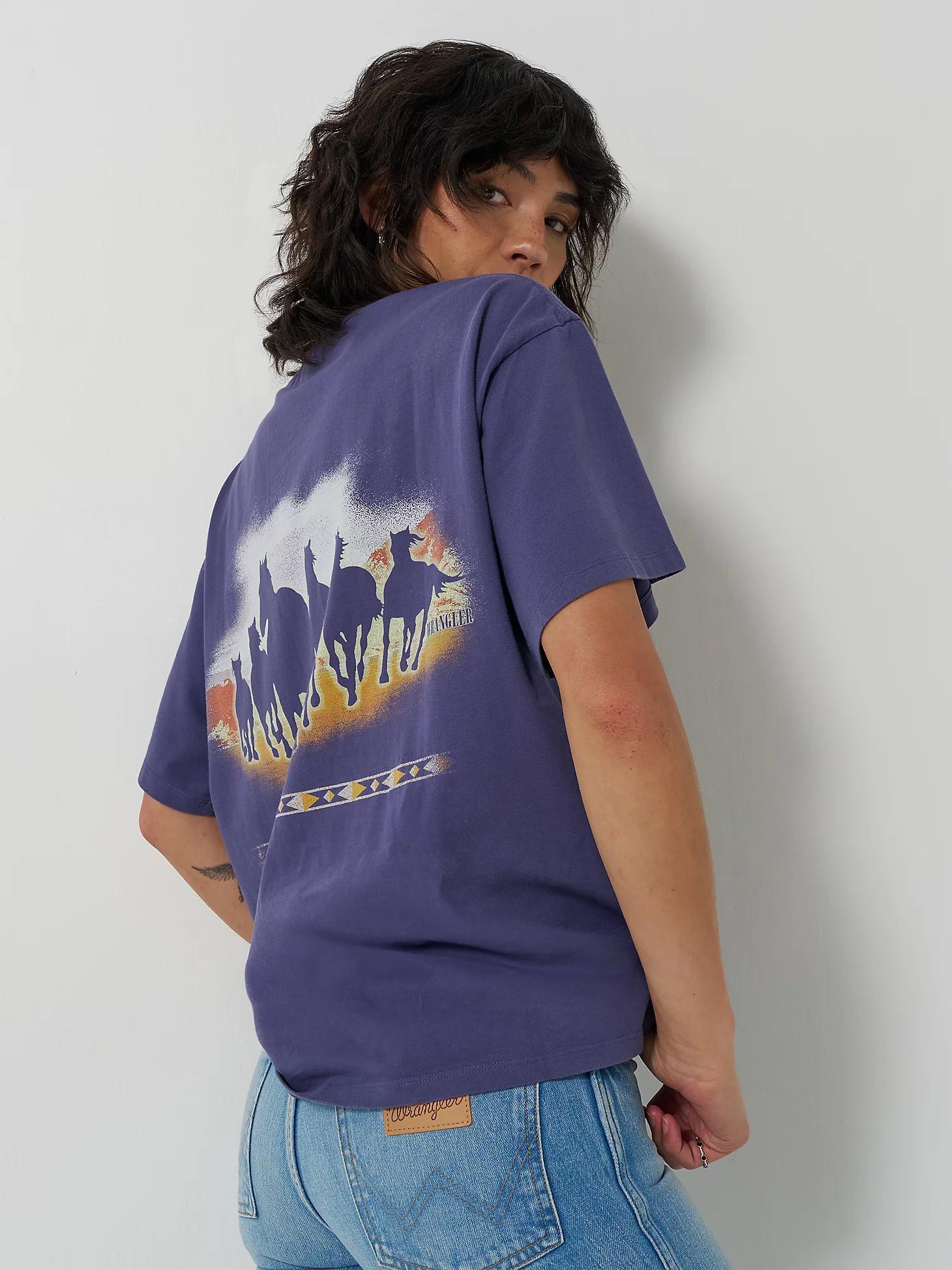 Women's Vintage Horse Graphic Tee in Astral Aura Product Image