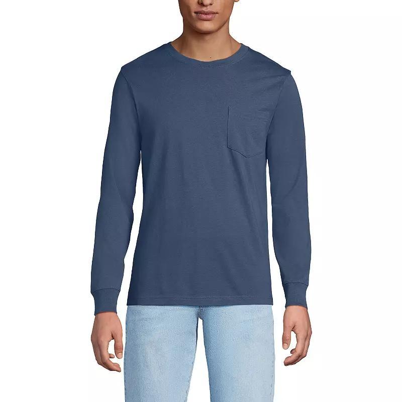 Big & Tall Lands' End Long Sleeve Super Pocket Tee, Men's,  Product Image