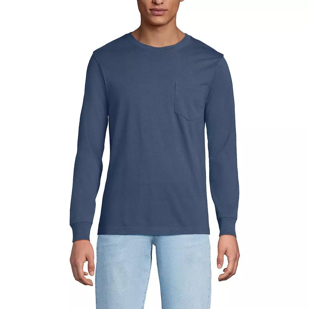 Big & Tall Lands' End Long Sleeve Super Pocket Tee, Men's,  Product Image