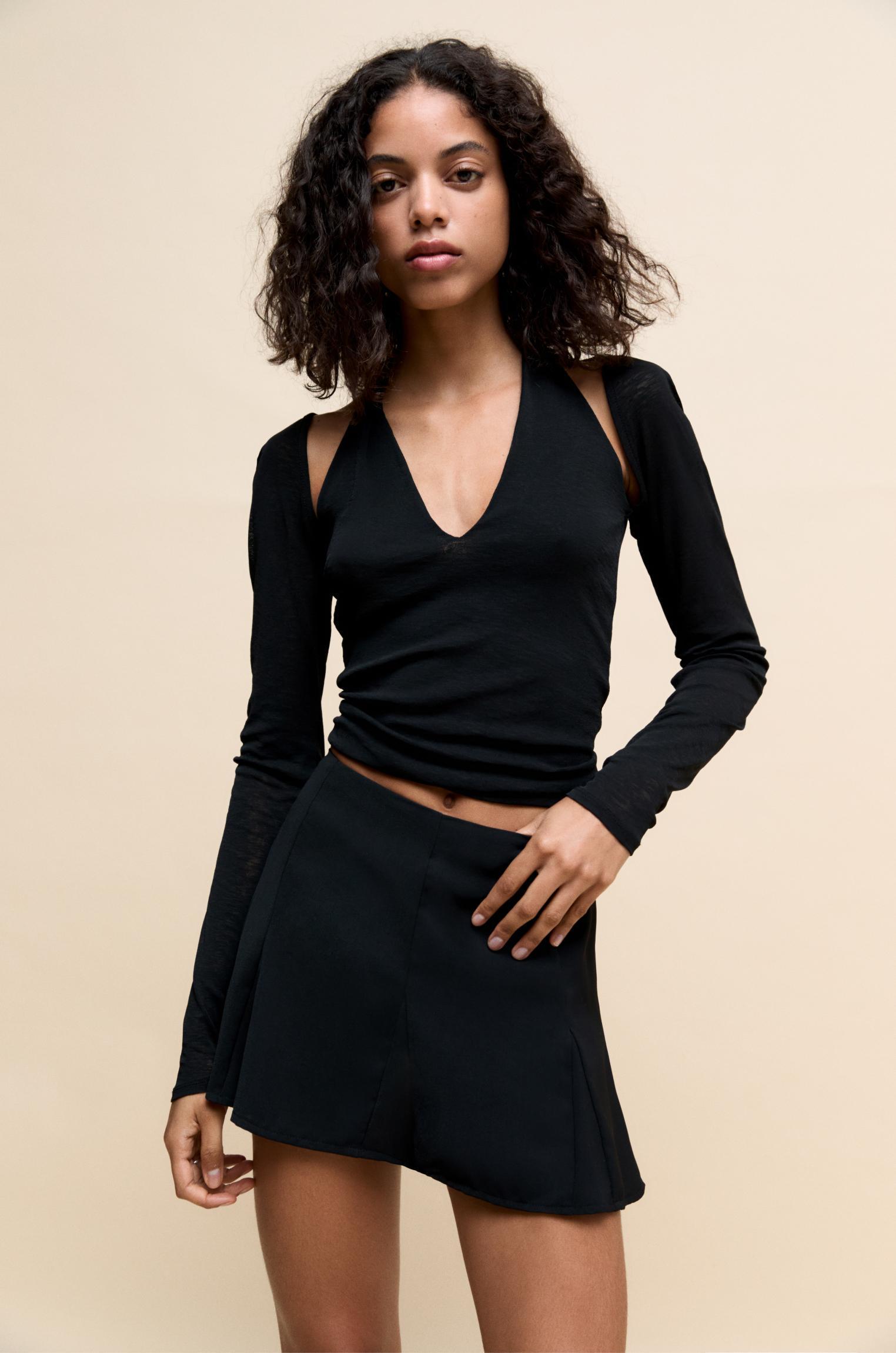 Flared godet mini skirt Product Image