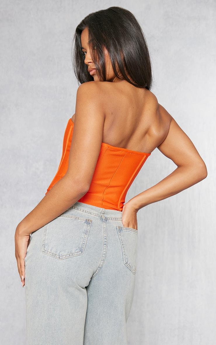 Orange Bandage Hook And Eye Structured Corset Product Image