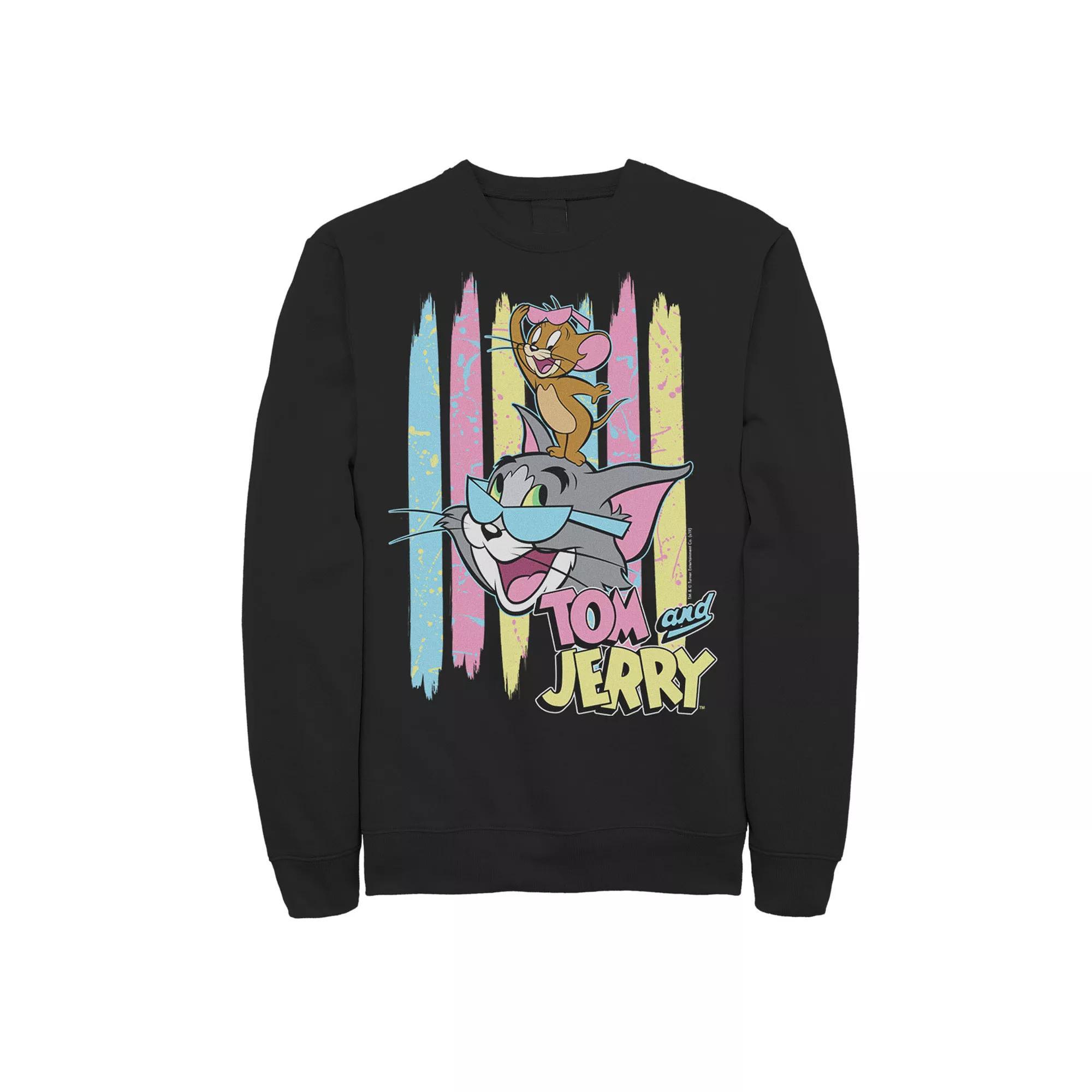 Men's Tom And Jerry 90's Theme Background Sweatshirt,  Product Image