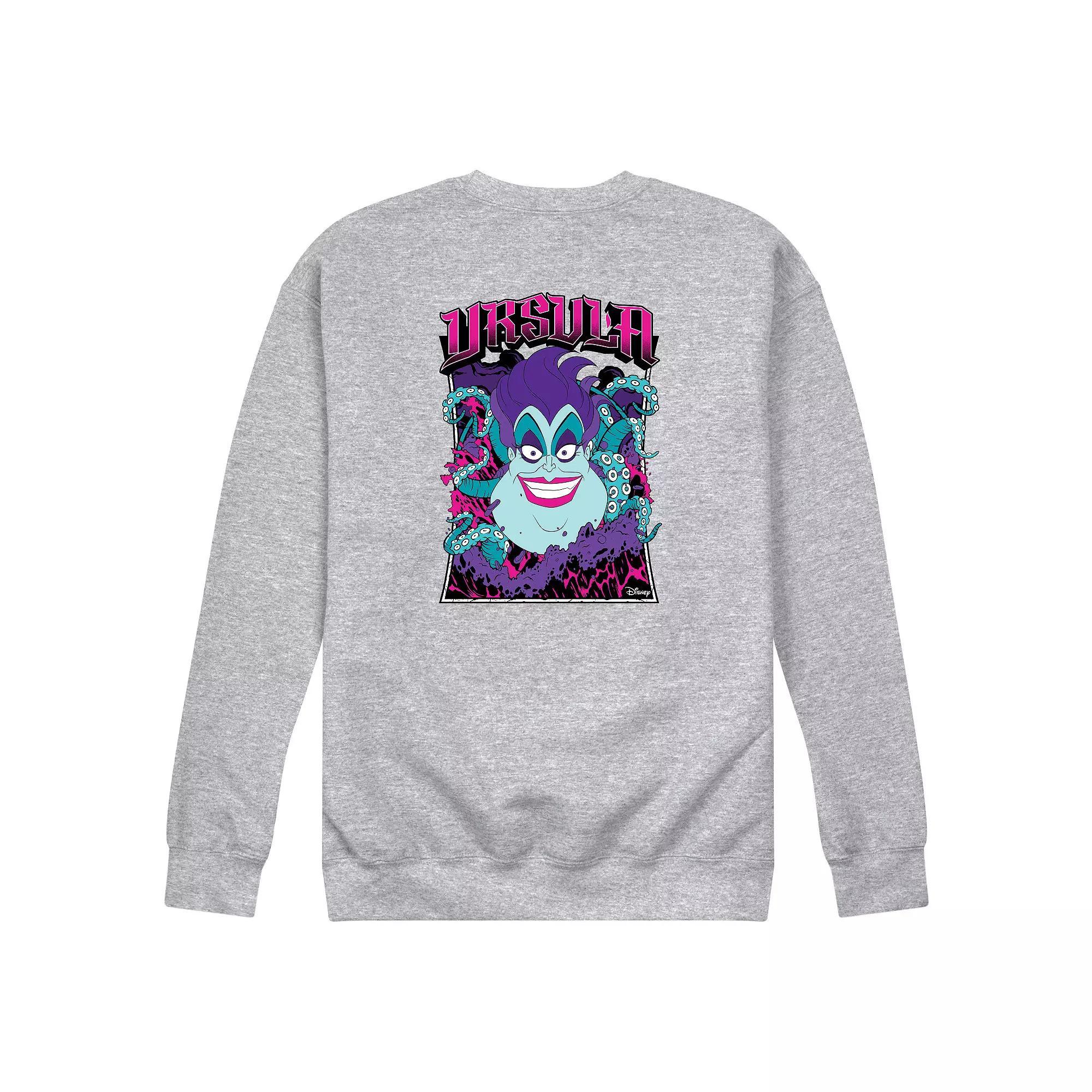 Disney Villains The Little Mermaid Ursula Men's Neon Poster Fleece Sweatshirt, Size: Medium, Black Product Image