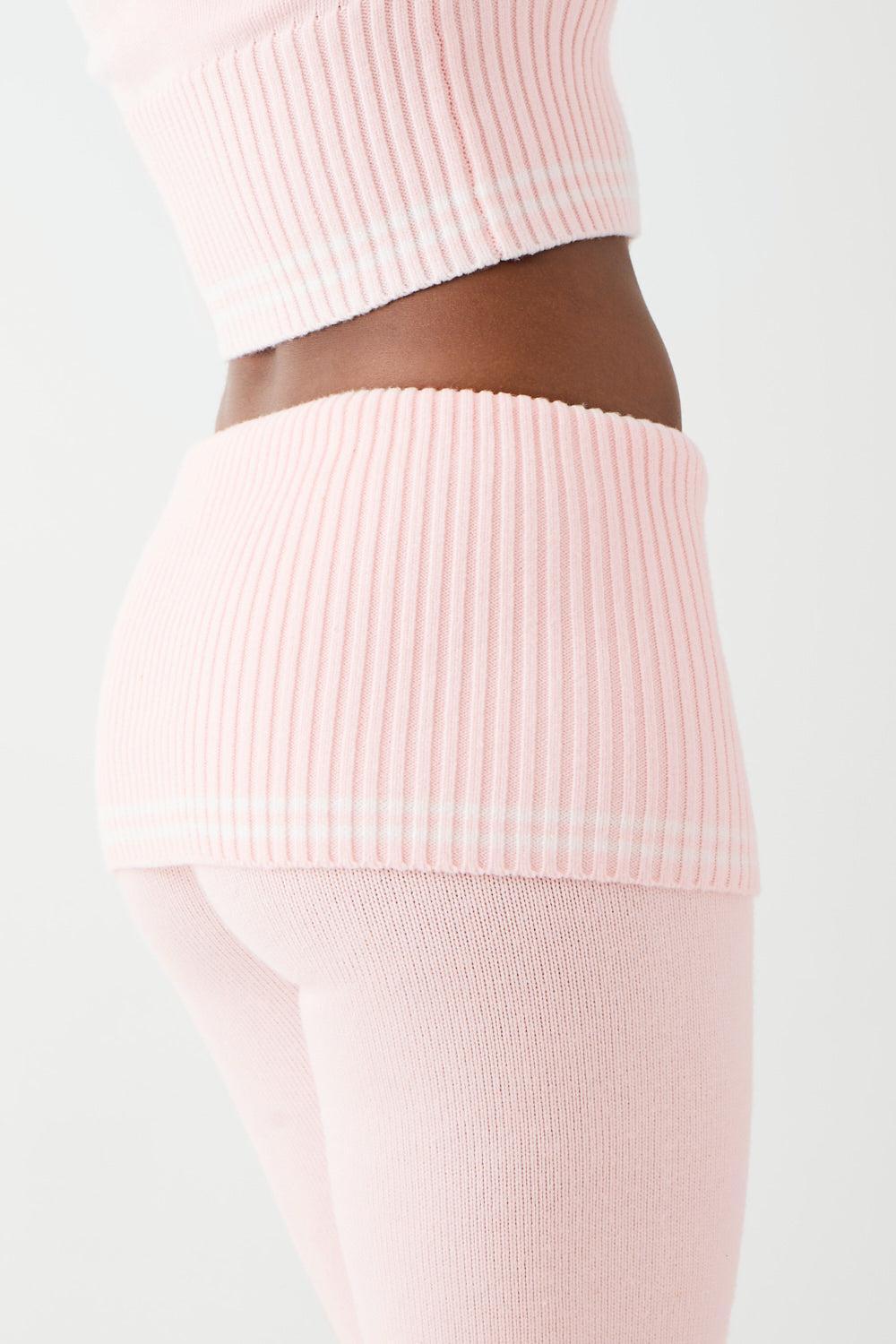 Aimee Cloud Knit Flare Pant - Rosebud Pink Product Image