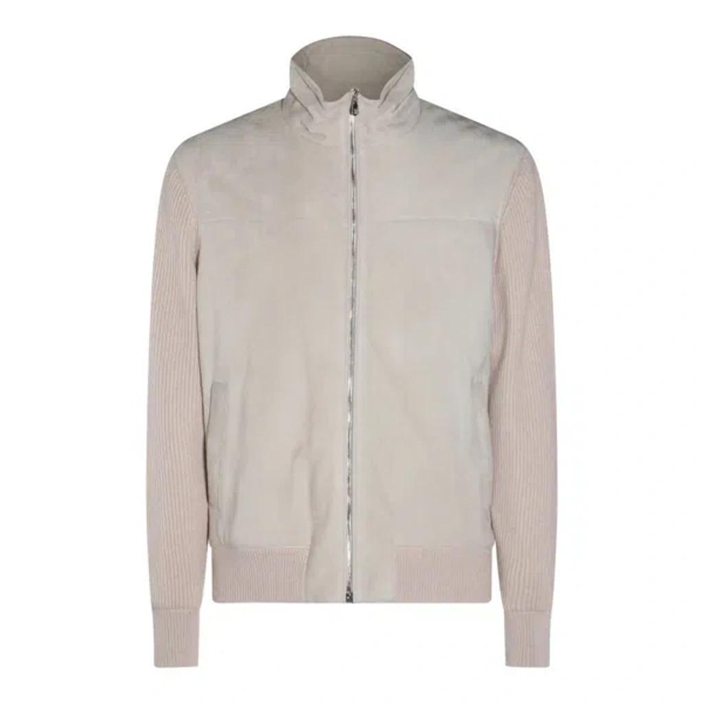 BRUNELLO CUCINELLI Panelled Zipped Padded Jacket In Beige Product Image