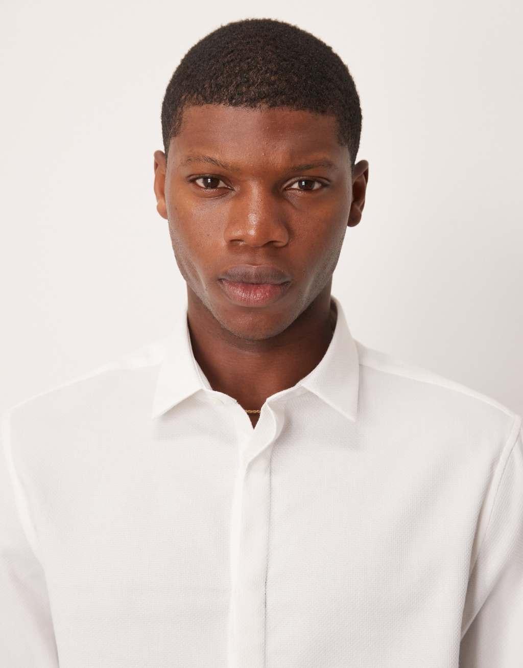 ASOS DESIGN formal easy iron regular shirt in white Product Image