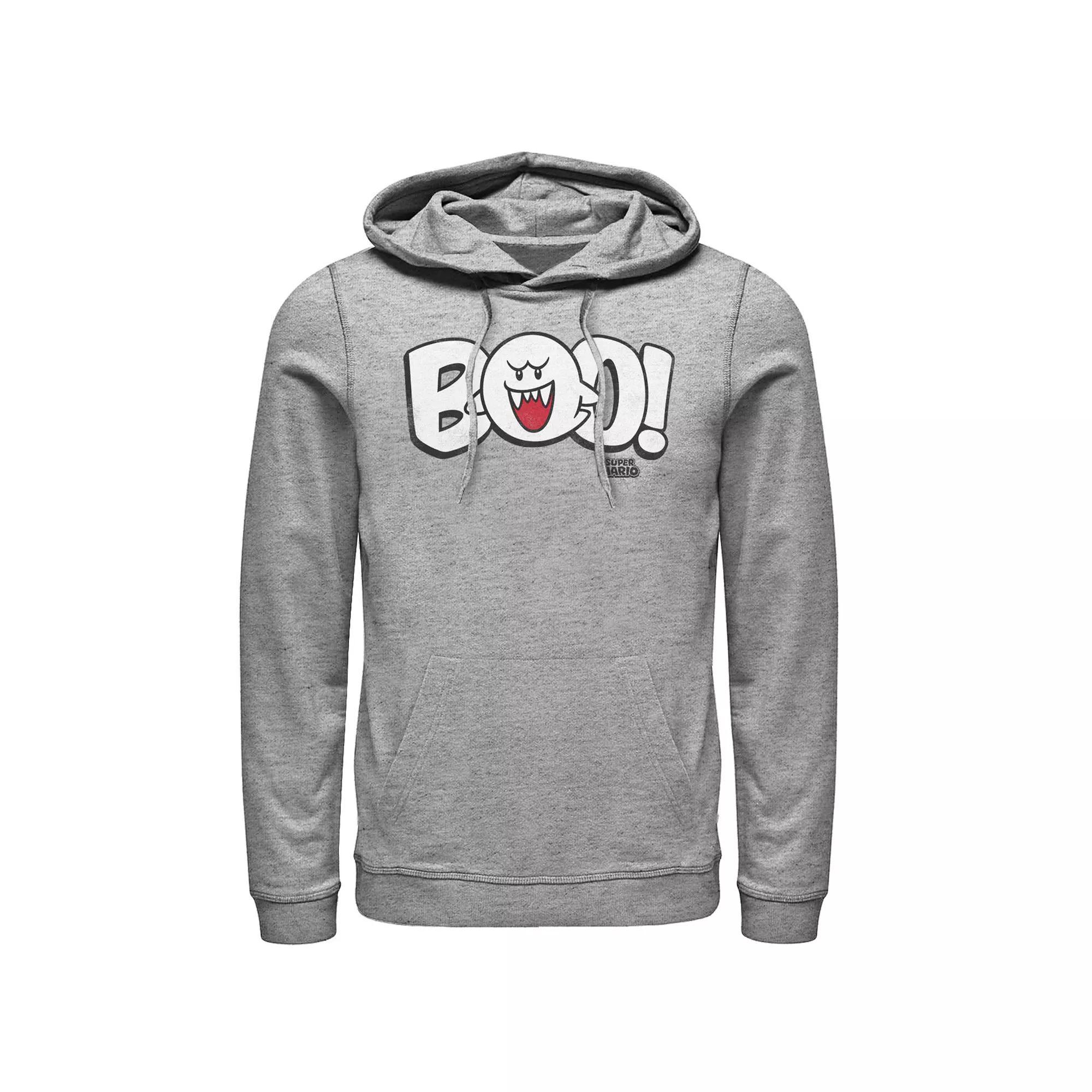 Men's Nintendo Boo Hoodie, Size: Small, Athletic Grey Product Image