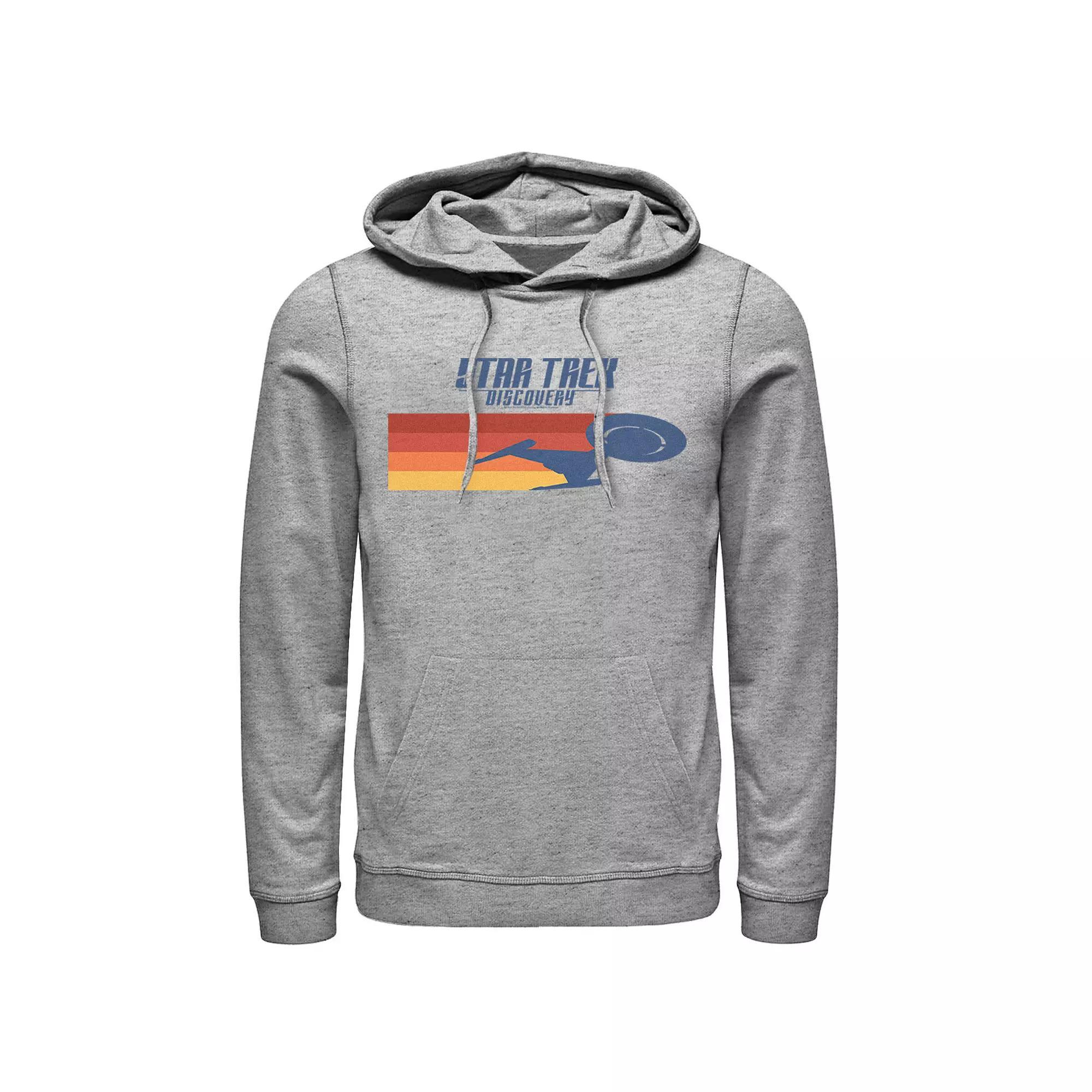 Men's Star Trek Discovery Retro Striped Ship Hoodie,  Product Image