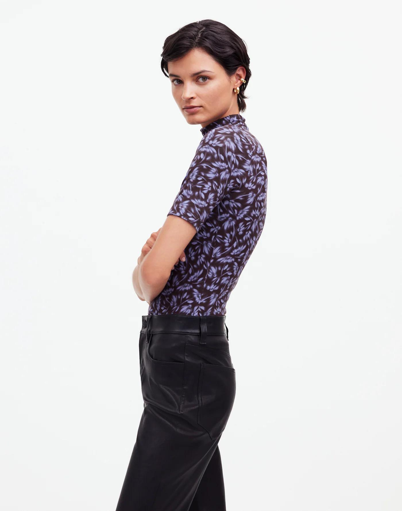 Drapey Mockneck Top in Floral Product Image