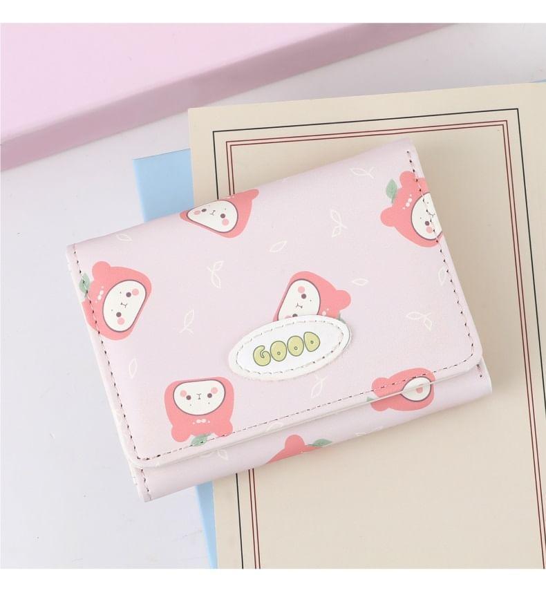 Cartoon Print Faux Leather Short Wallet Product Image