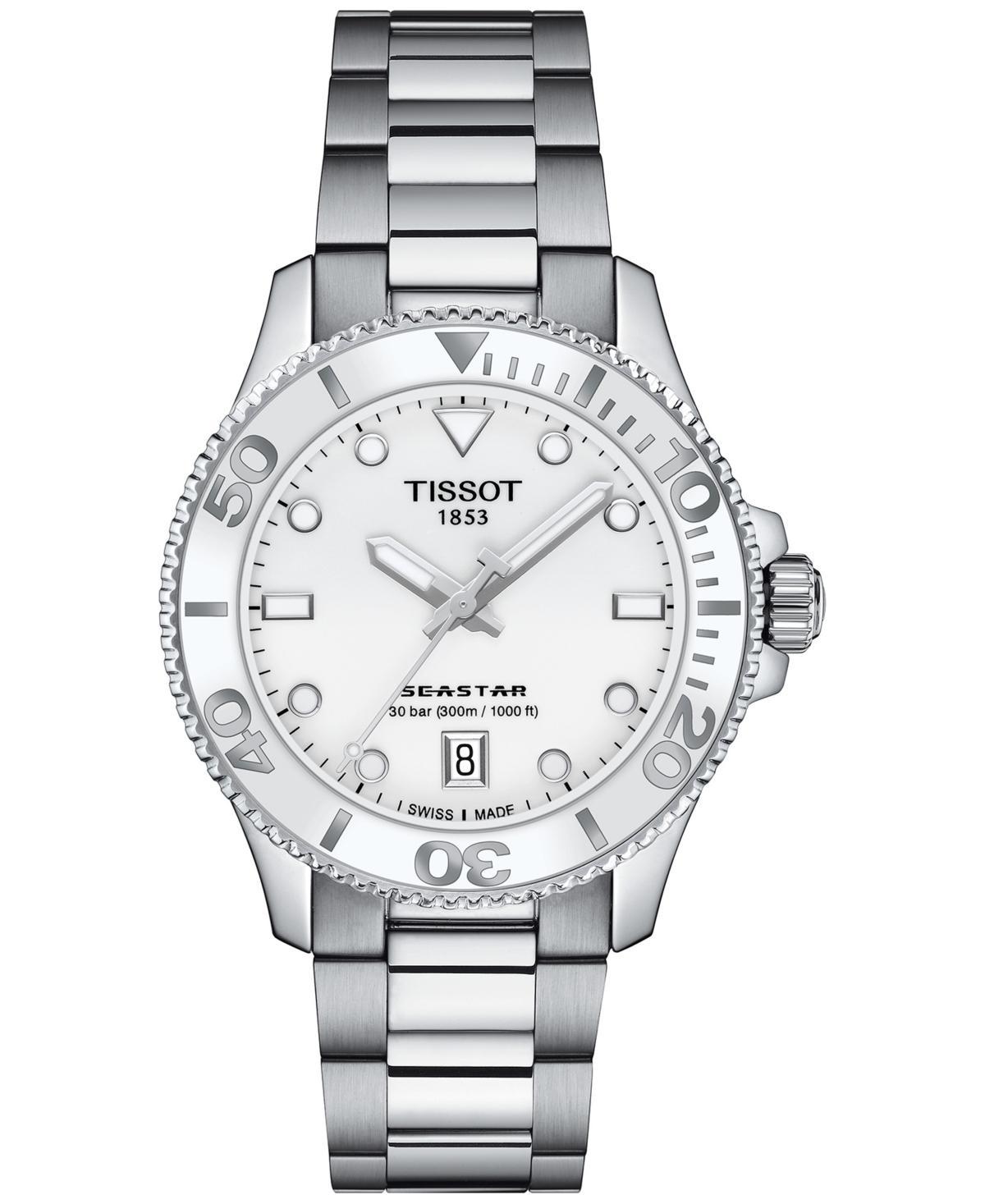 Tissot Unisex Seastar 1000 Quartz Analog Stainless Steel Silver Bracelet Watch Product Image