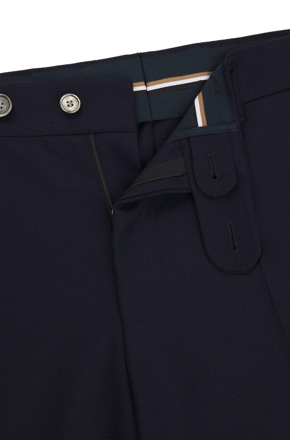 Slim-fit trousers in micro-patterned virgin wool Product Image