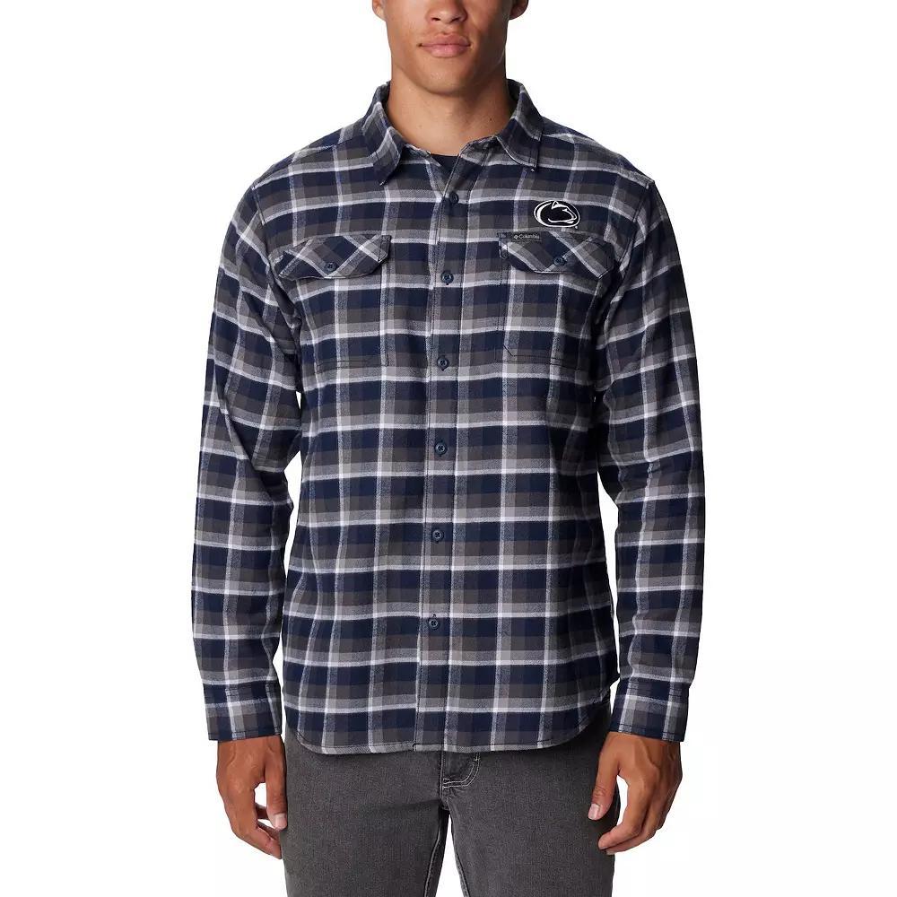 Columbia  Navy Penn State Nittany Lions Flare Gun Flannel Long Sleeve Shirt, Men's, Size: Small, Blue Product Image