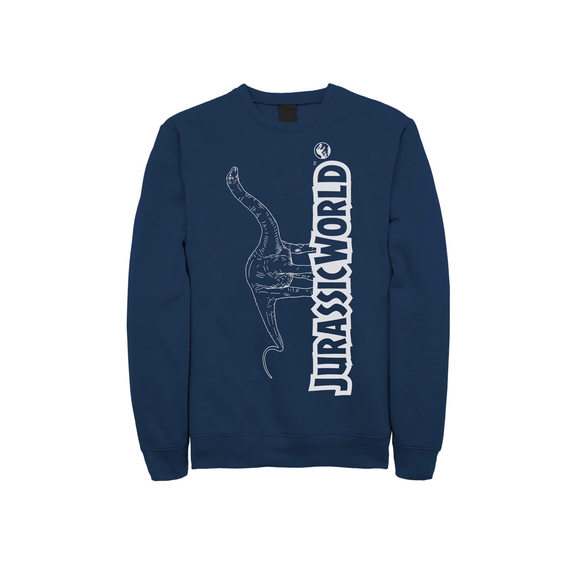 Men's Jurassic World Longneck Dinosaur Title Logo Outline Sweatshirt,  Product Image
