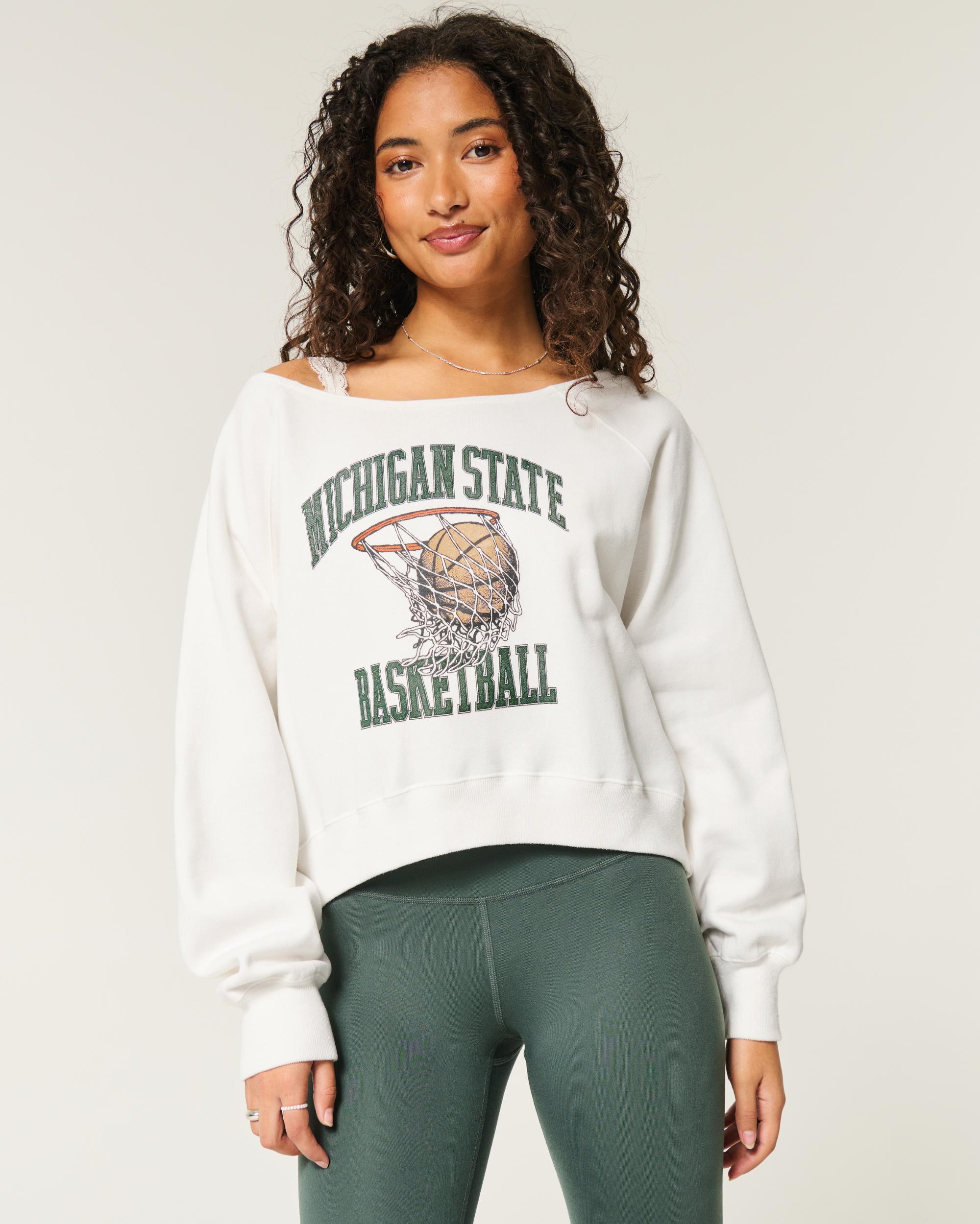 Easy Off-the-Shoulder Indiana University Graphic Sweatshirt Product Image