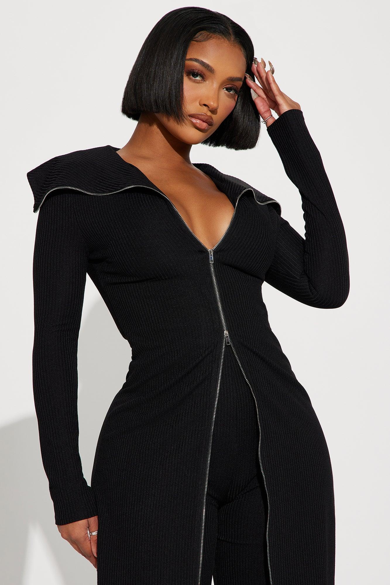 Sort Through It Ribbed Jumpsuit - Black Product Image