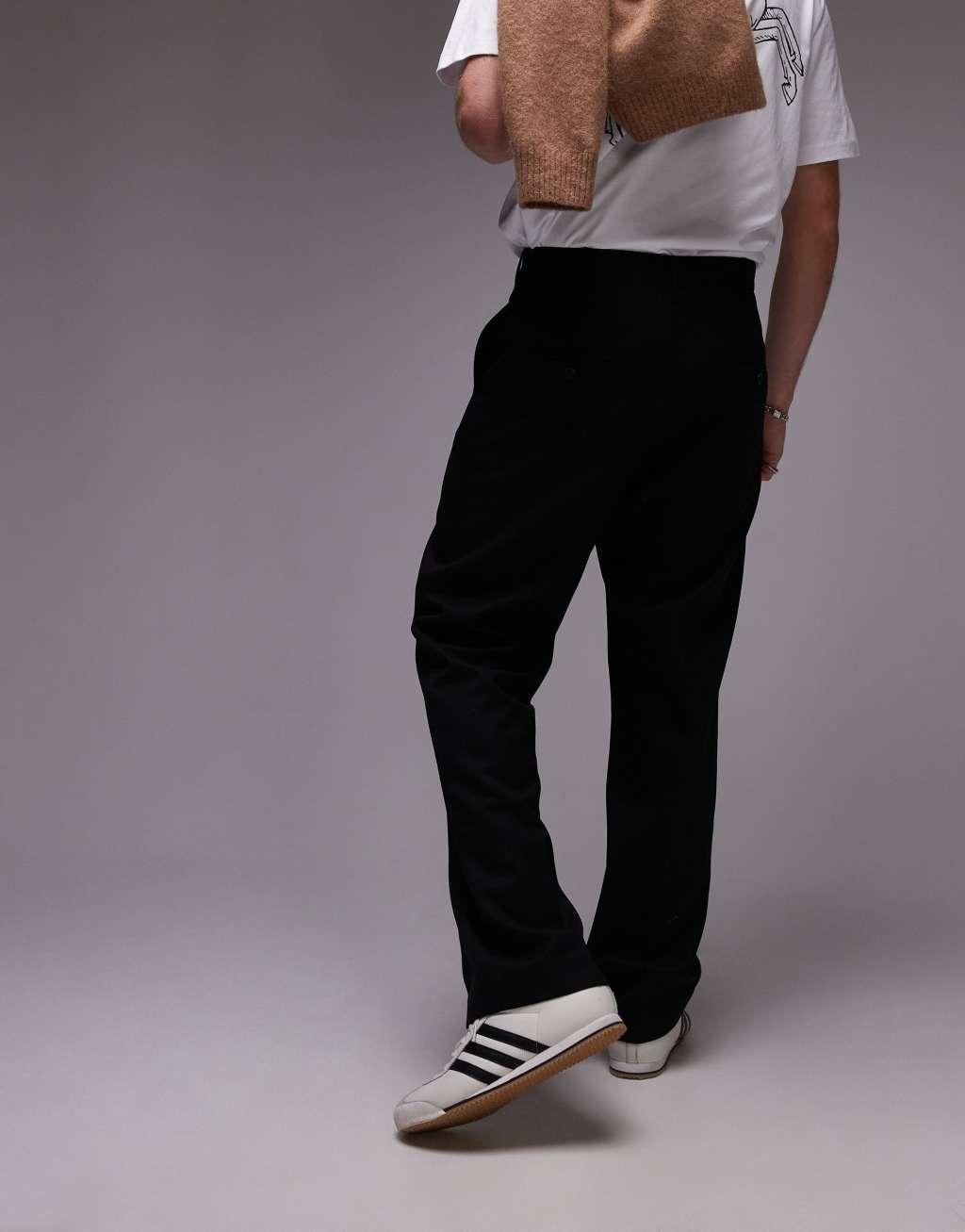 ARKET wool mix straight pants in black Product Image