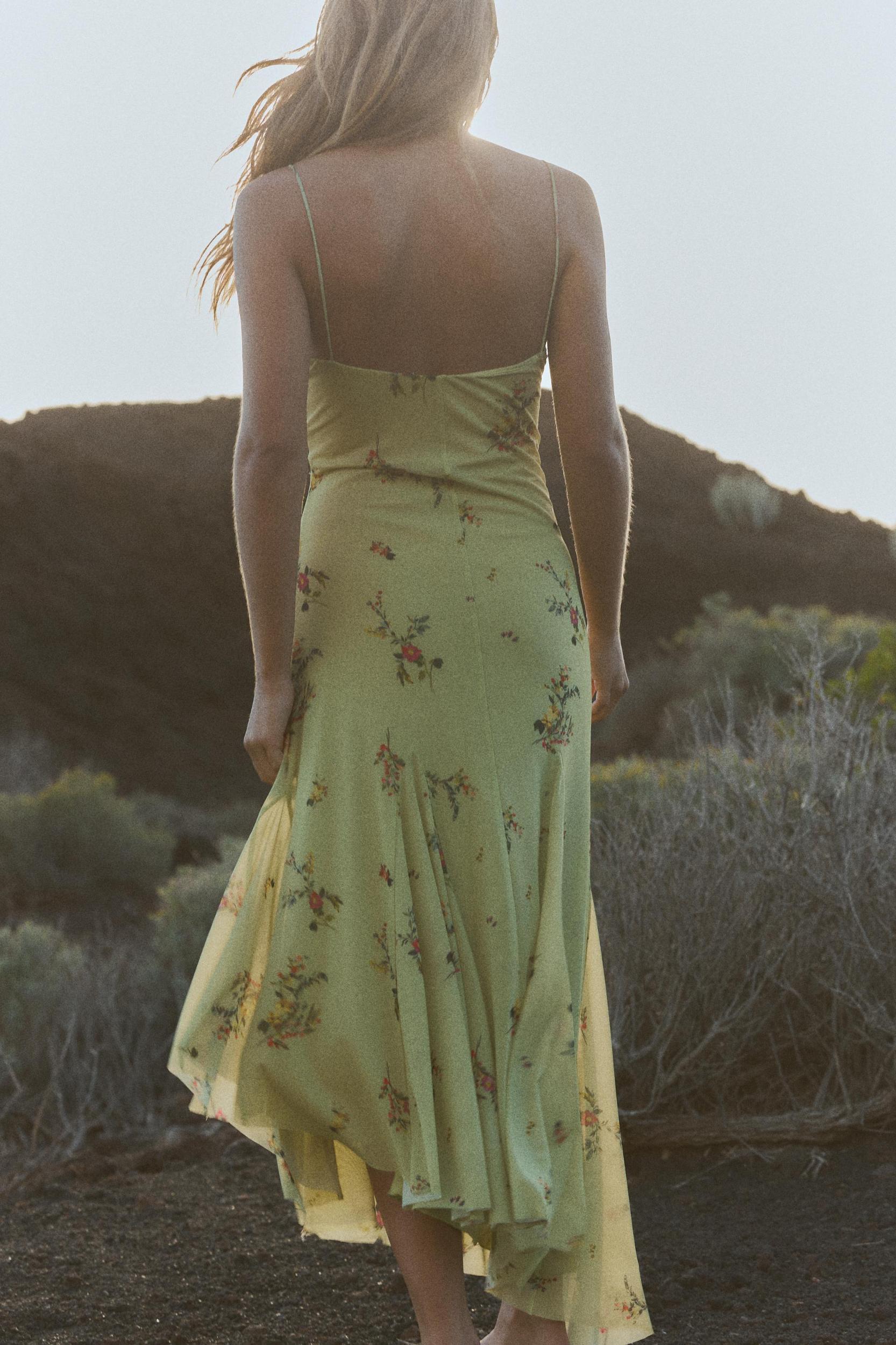 PRINTED TULLE MIDI DRESS Product Image