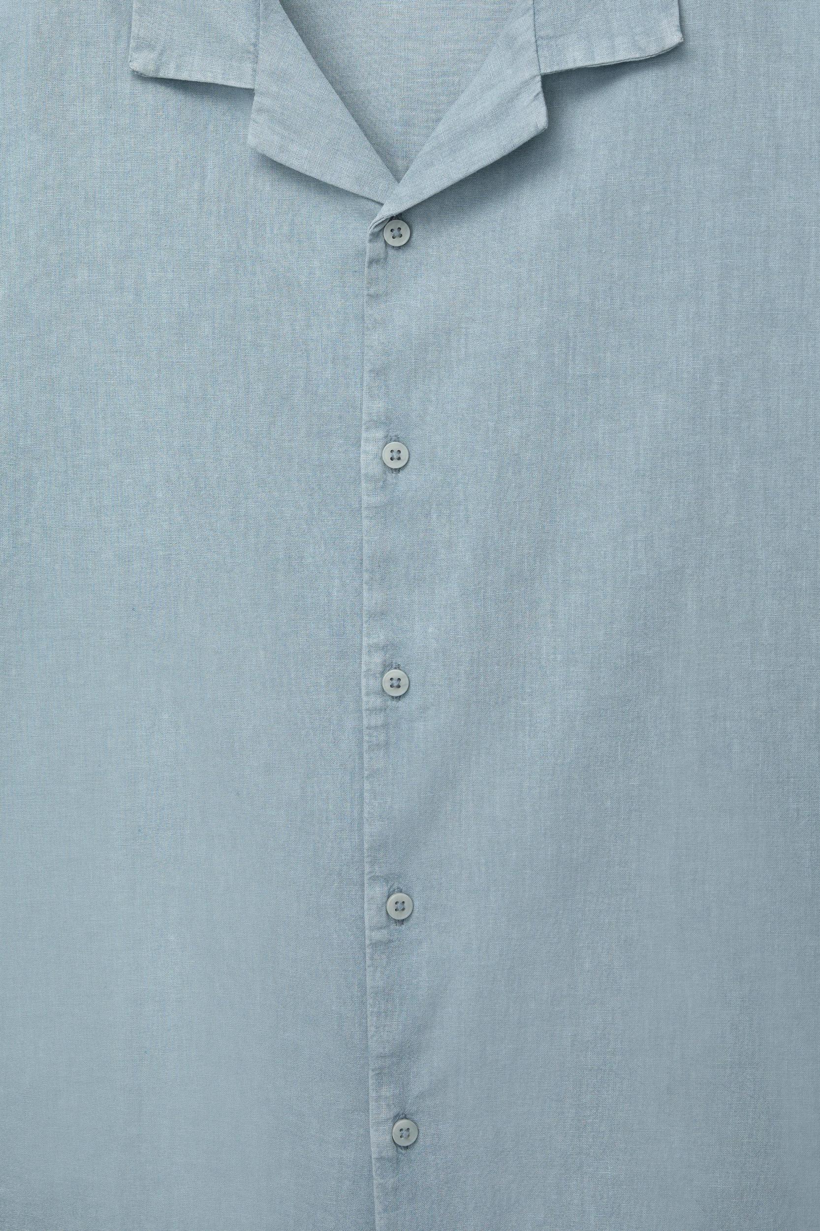 Short sleeve linen blend shirt Product Image