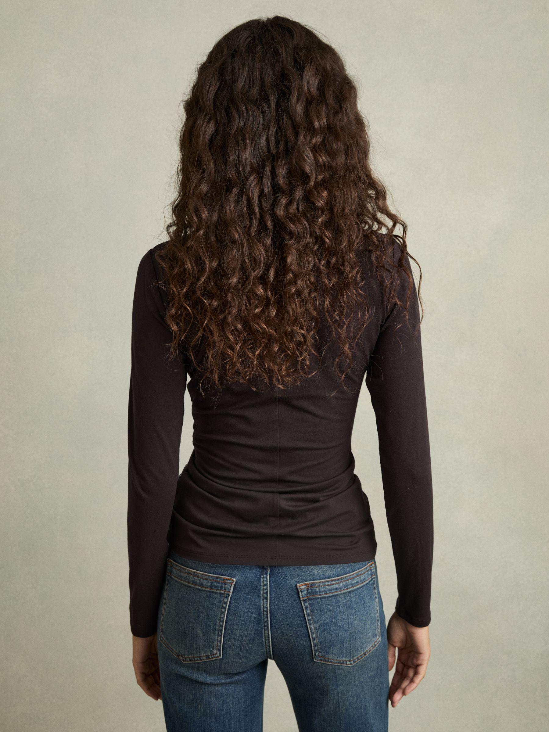 Jersey Ruched Top in Burgundy Product Image