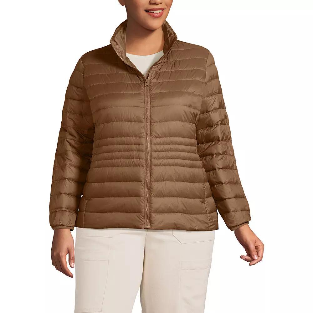 Plus Size Lands' End Wanderweight Packable Down Jacket, Women's, Size: 1XL, Light Carob Product Image
