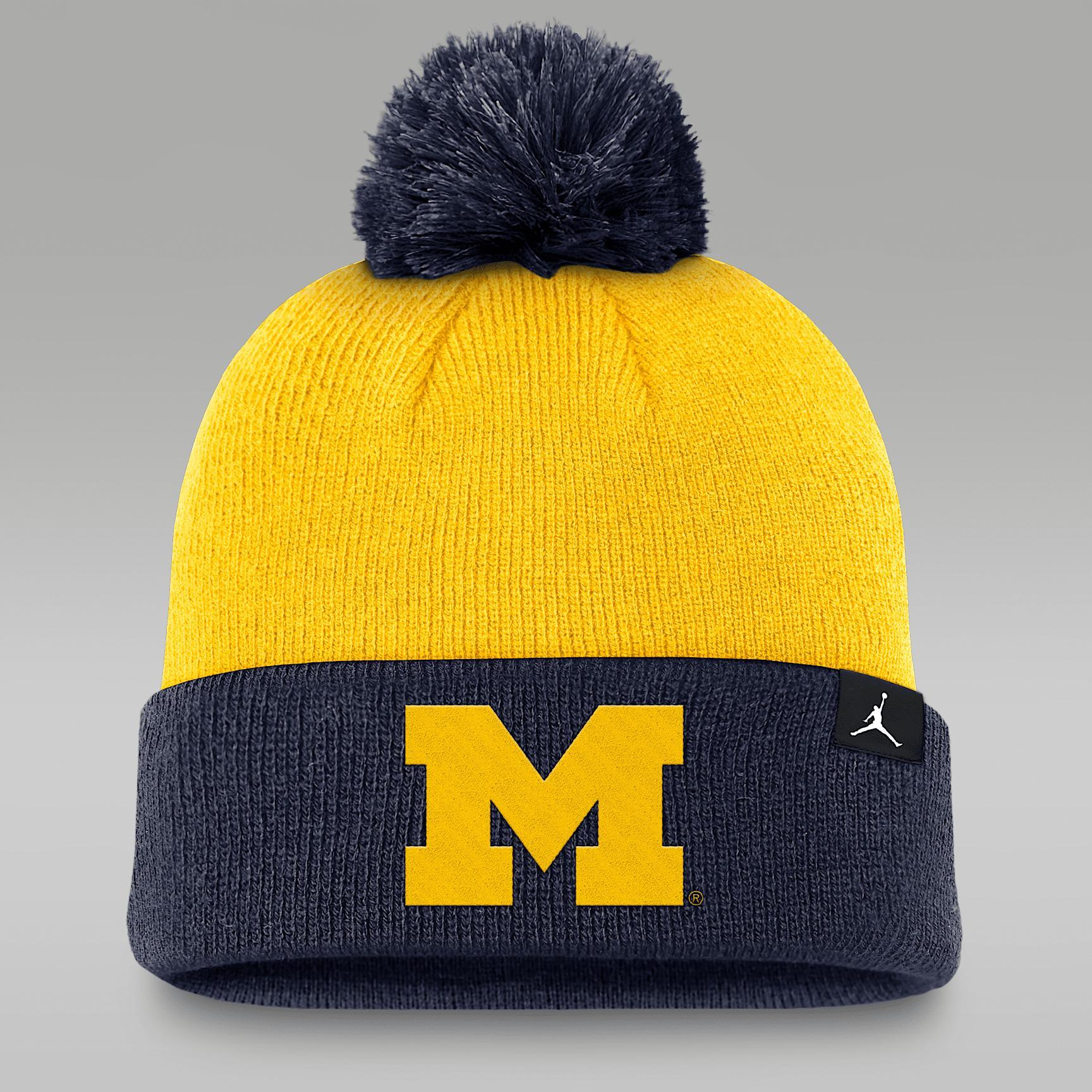 Michigan Peak Men's Jordan Brand College Cuffed Pom Beanie Product Image