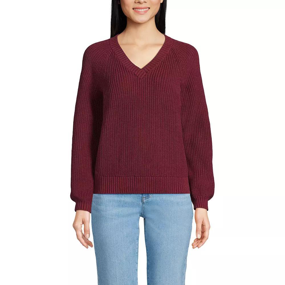 Women's Lands' End Drifter Balloon Sleeve Sweater, Size: Small, Rich Red Product Image