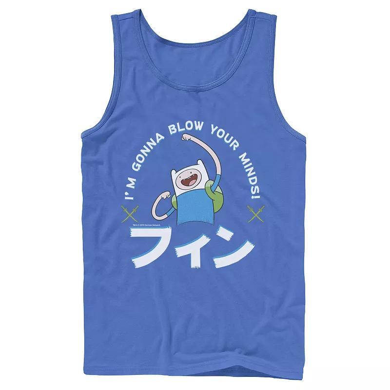 Men's Adventure Time Finn I'm Gonna Blow Your Minds Kanji Portrait Tank Top, Size: Medium, Black Product Image