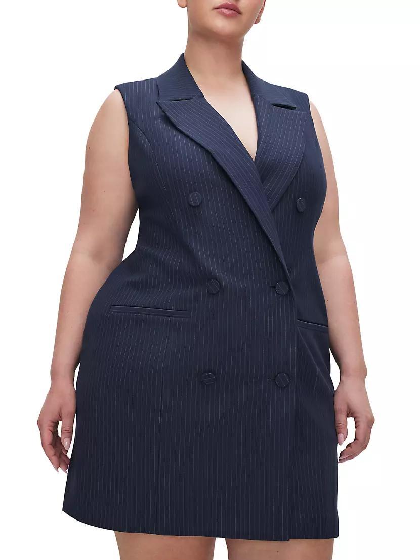 Pinstripe Sleeveless Blazer Minidress Product Image