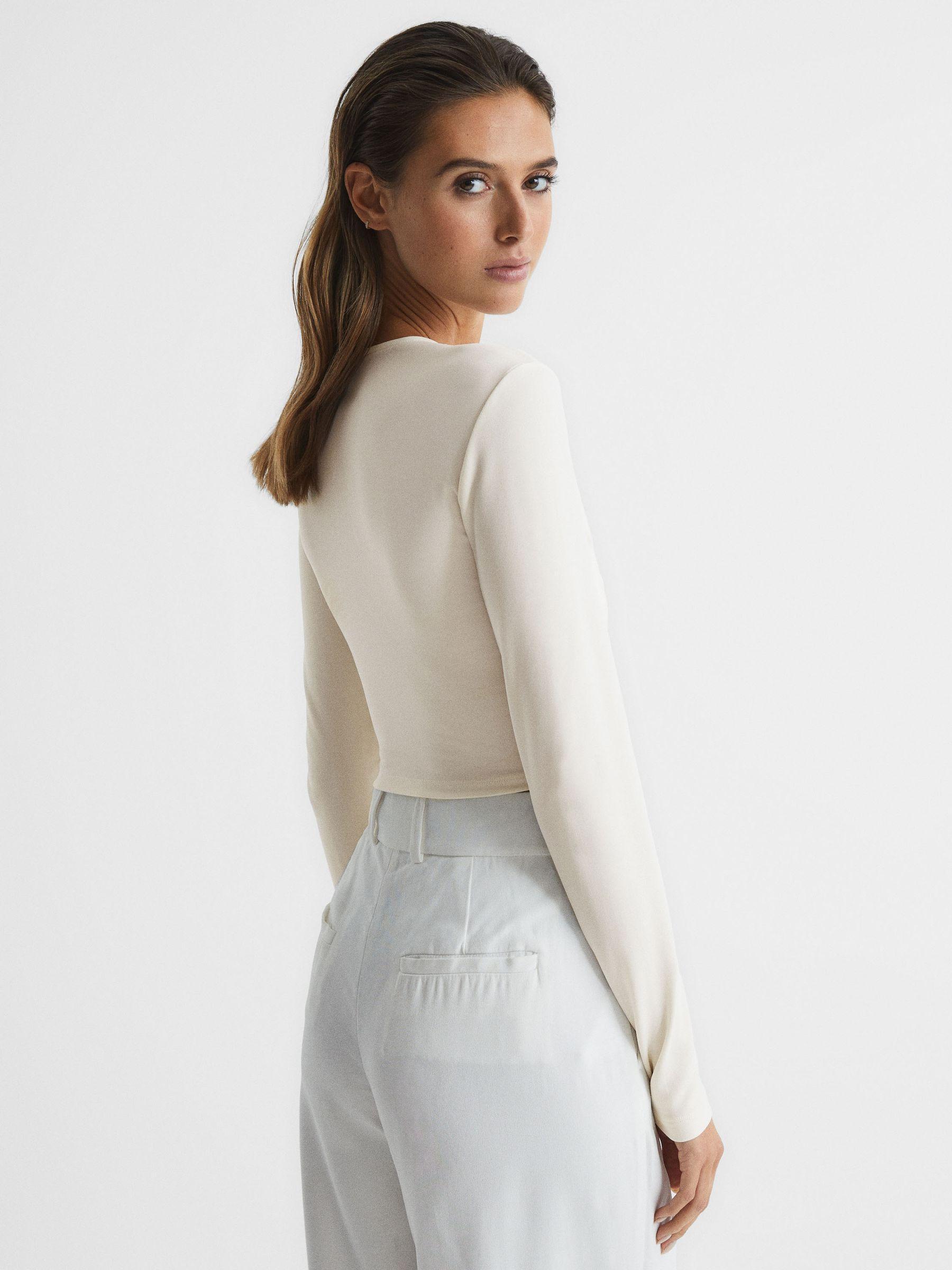 Ring Front Crop Top in Cream Product Image