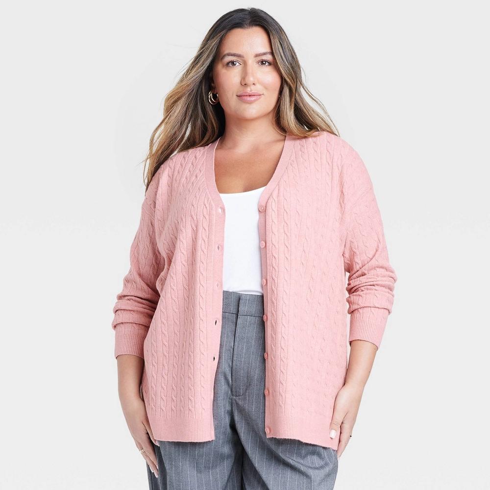 Womens Cable Cardigan - A New Day 4X Product Image