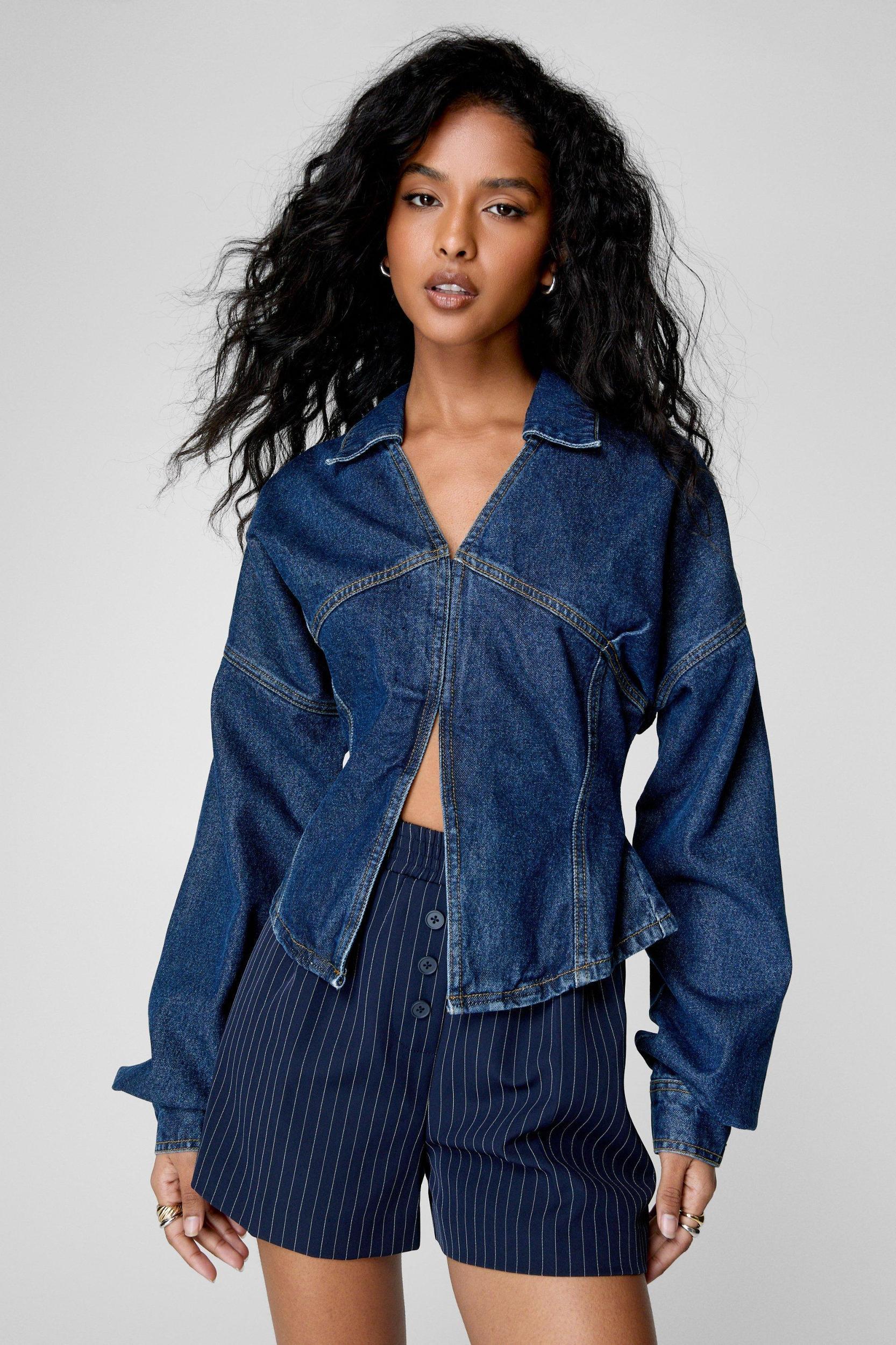 Denim Corset Shirt Product Image