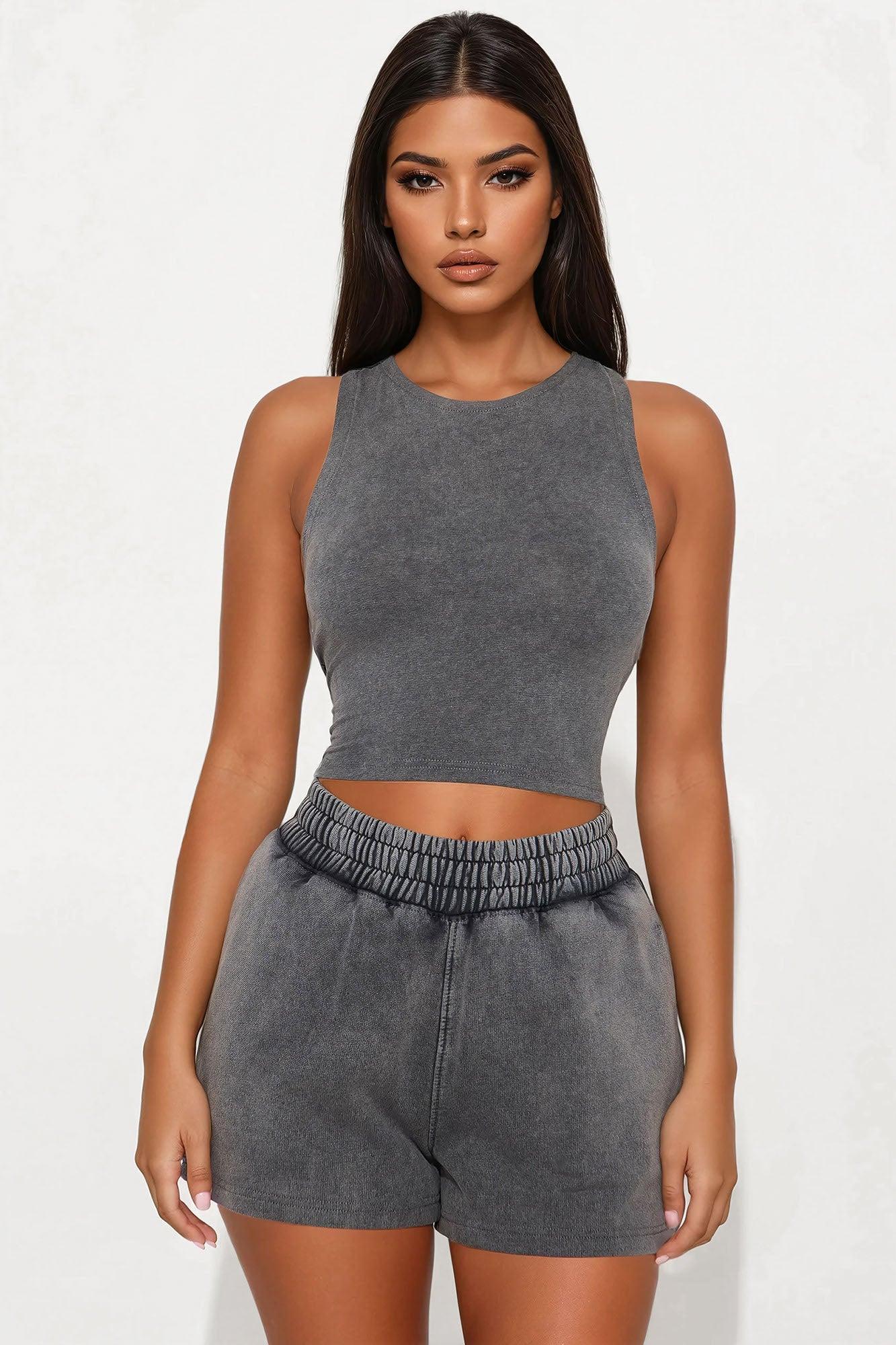 Relax And Chill Short Set - Charcoal Product Image